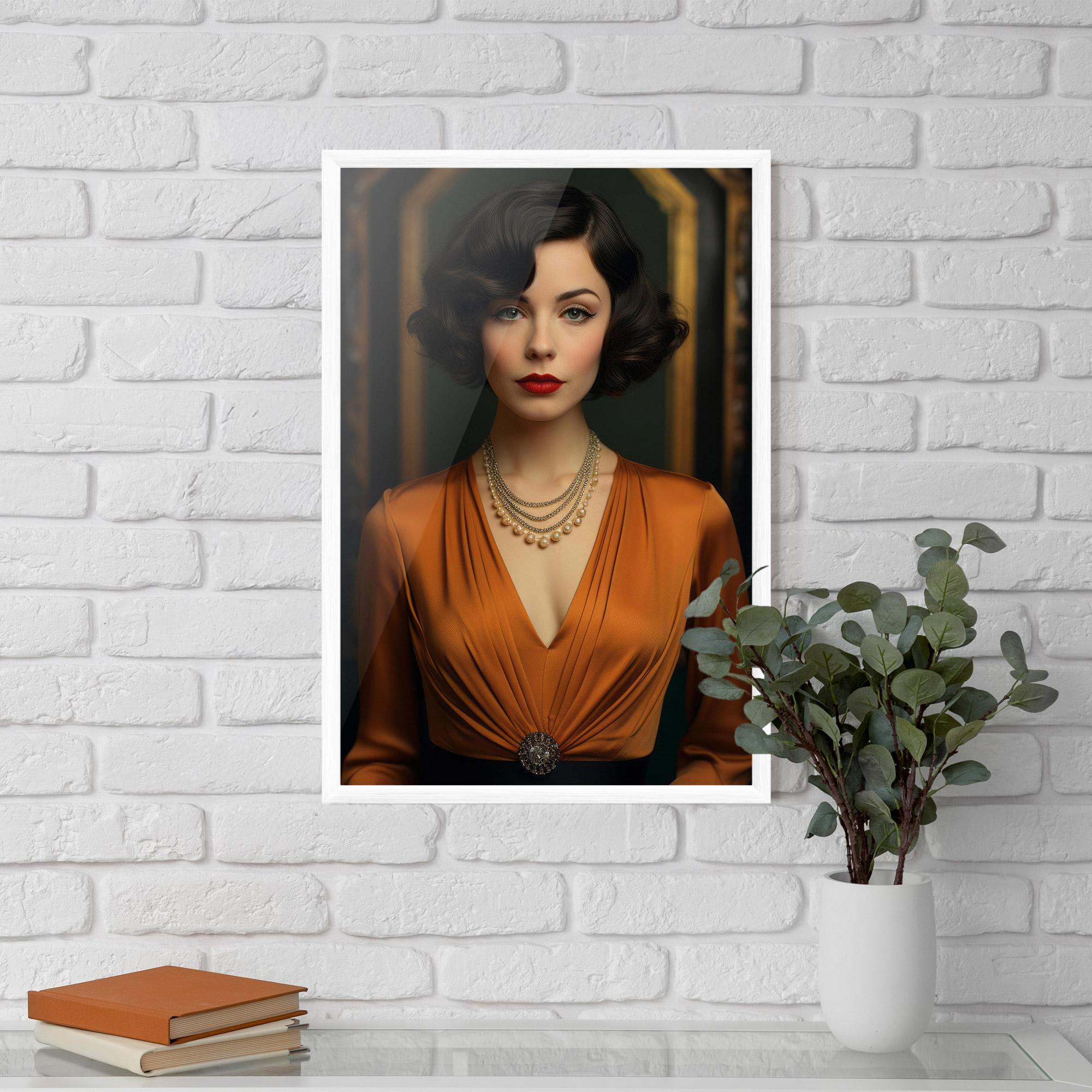 Poster Înrămat Orange Blouse Pearls mockup 5