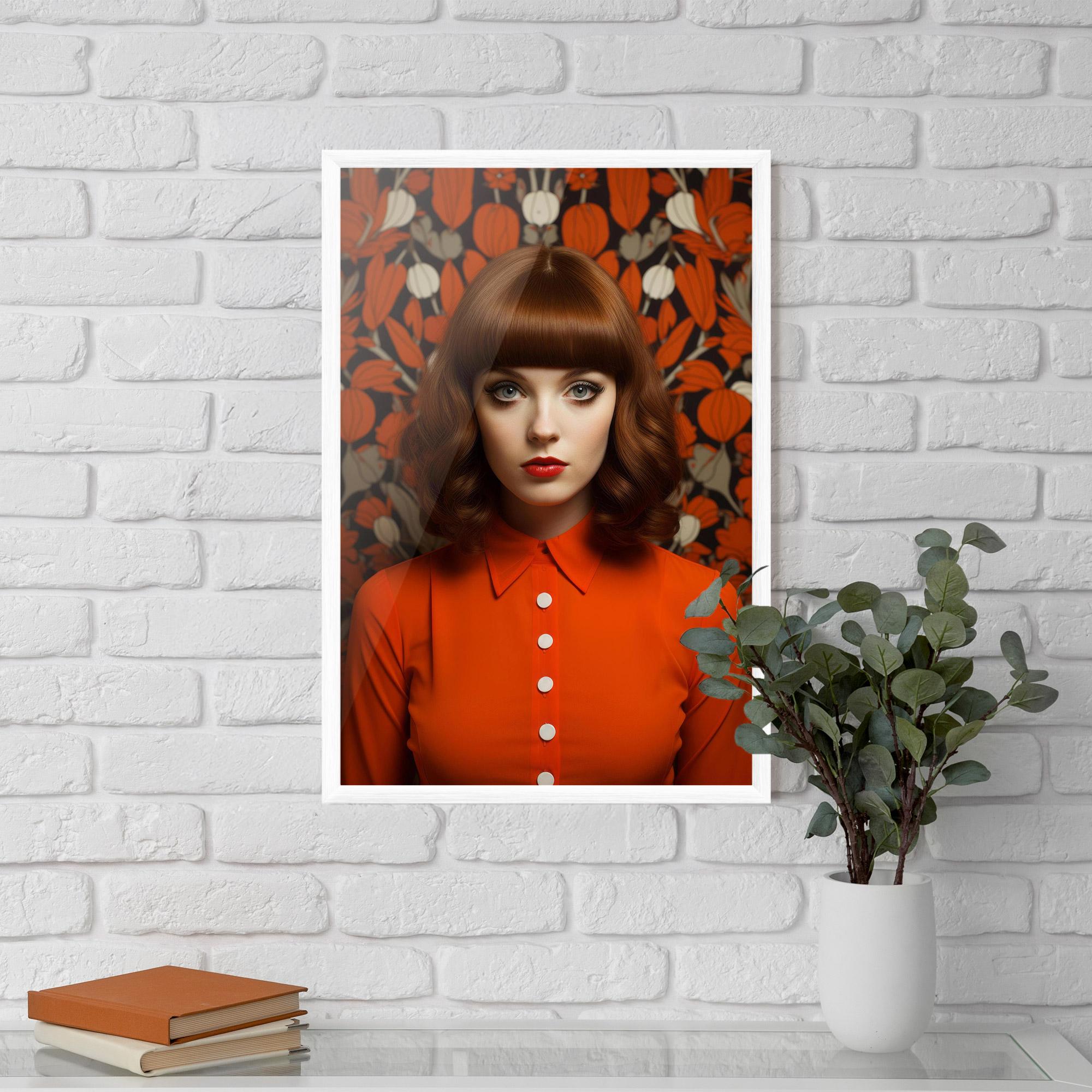 Poster Înrămat Orange Blouse Woman mockup 5