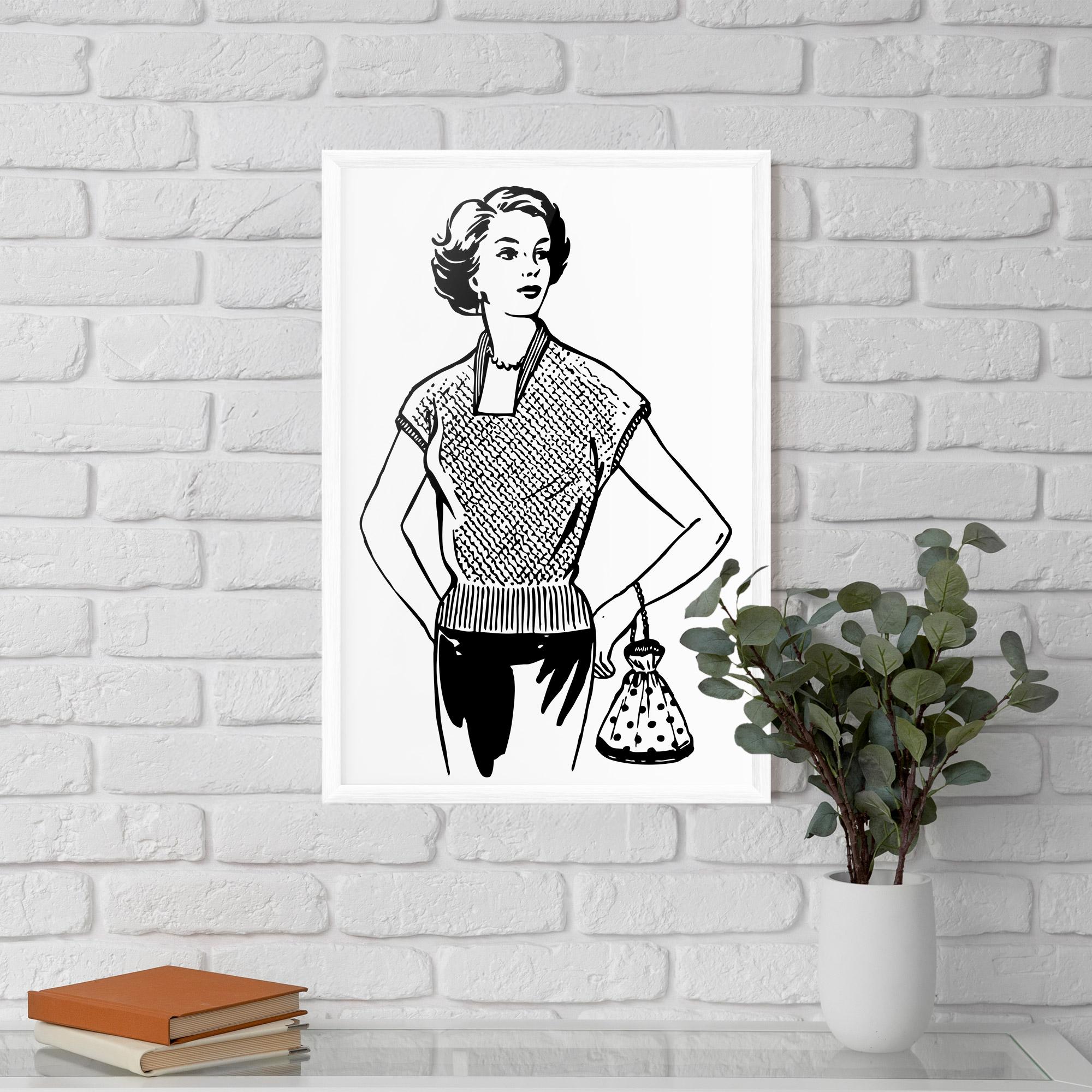 Poster Înrămat Vintage Girl Line mockup 5