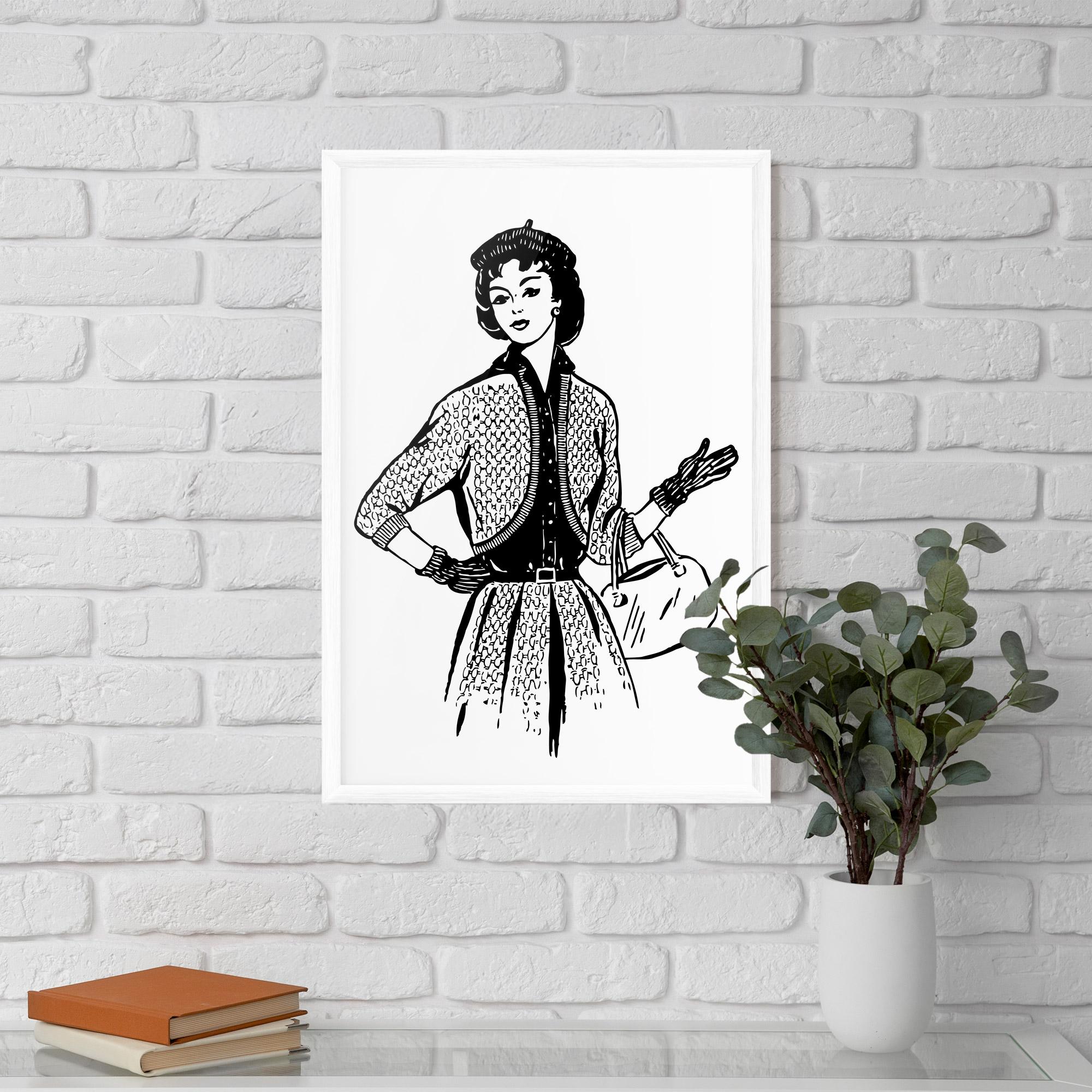 Poster Înrămat Vintage Woman Line mockup 5