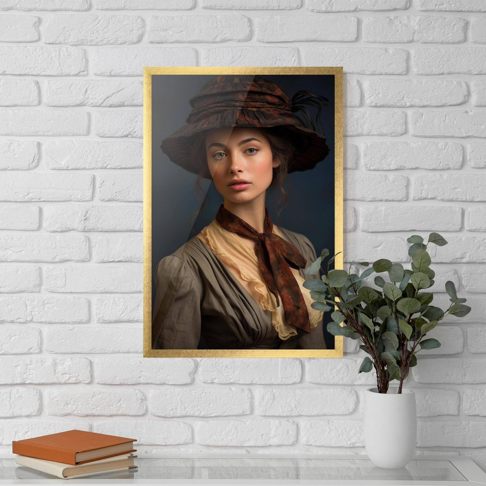 Poster Înrămat Brown Vintage Hat mockup 5