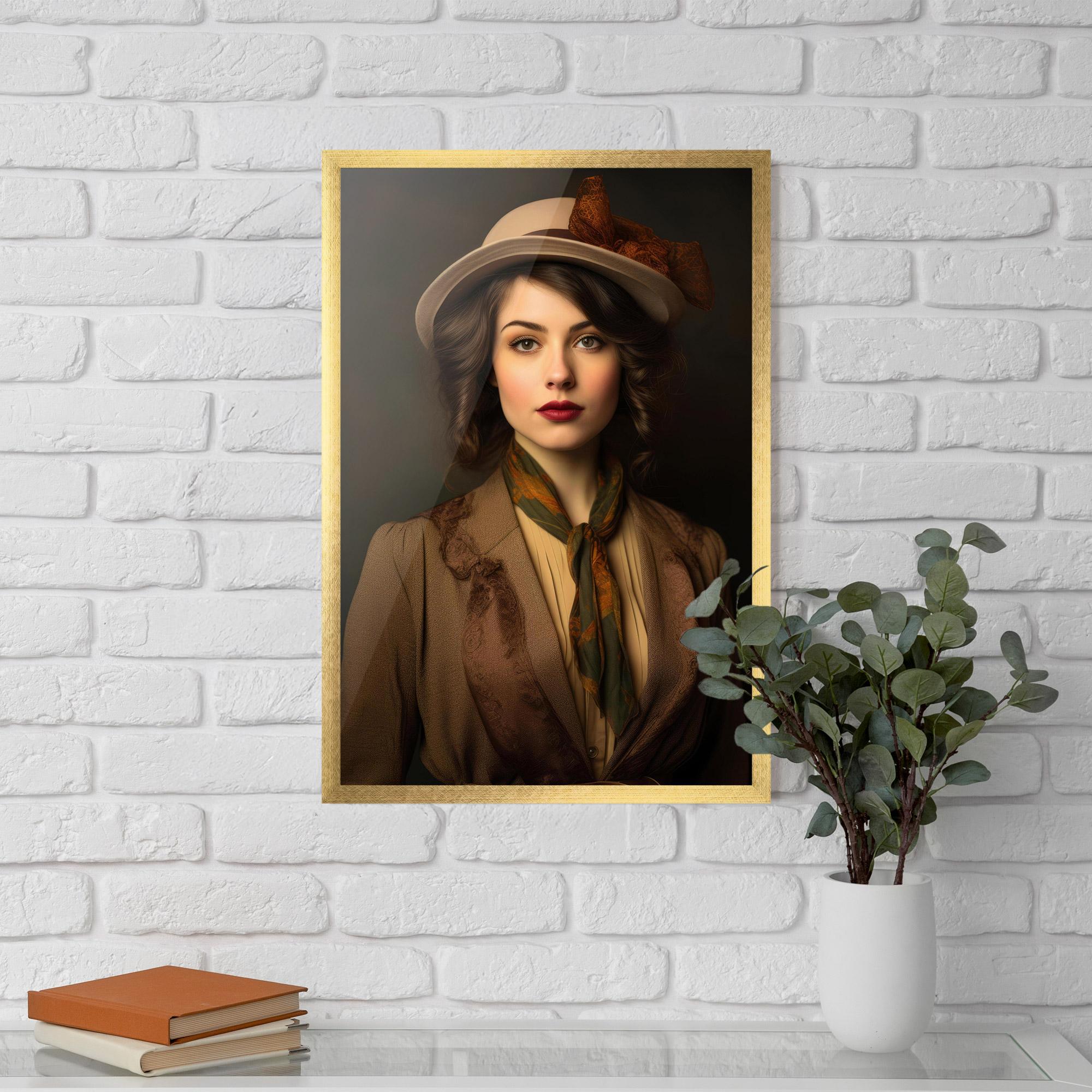 Poster Înrămat Cream Vintage Hat mockup 5