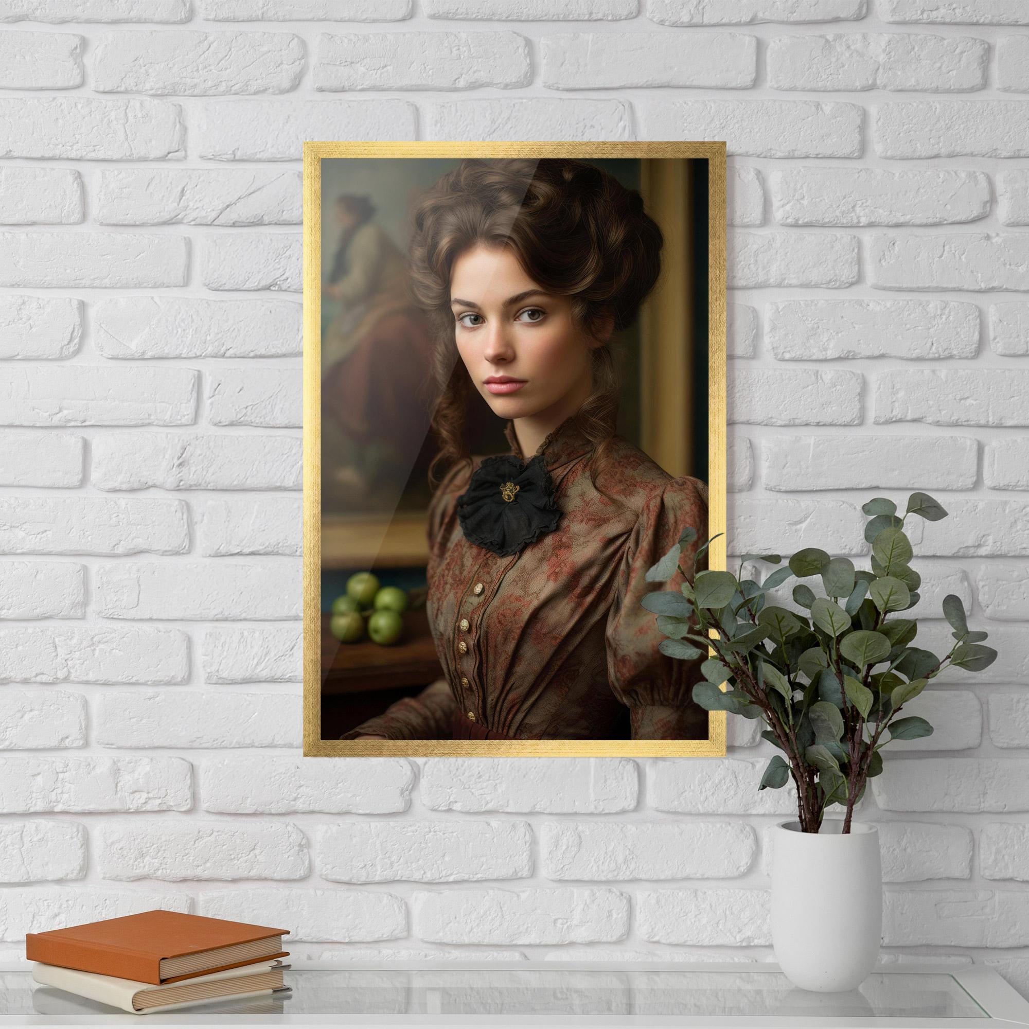 Poster Înrămat Green Vintage Apple mockup 5