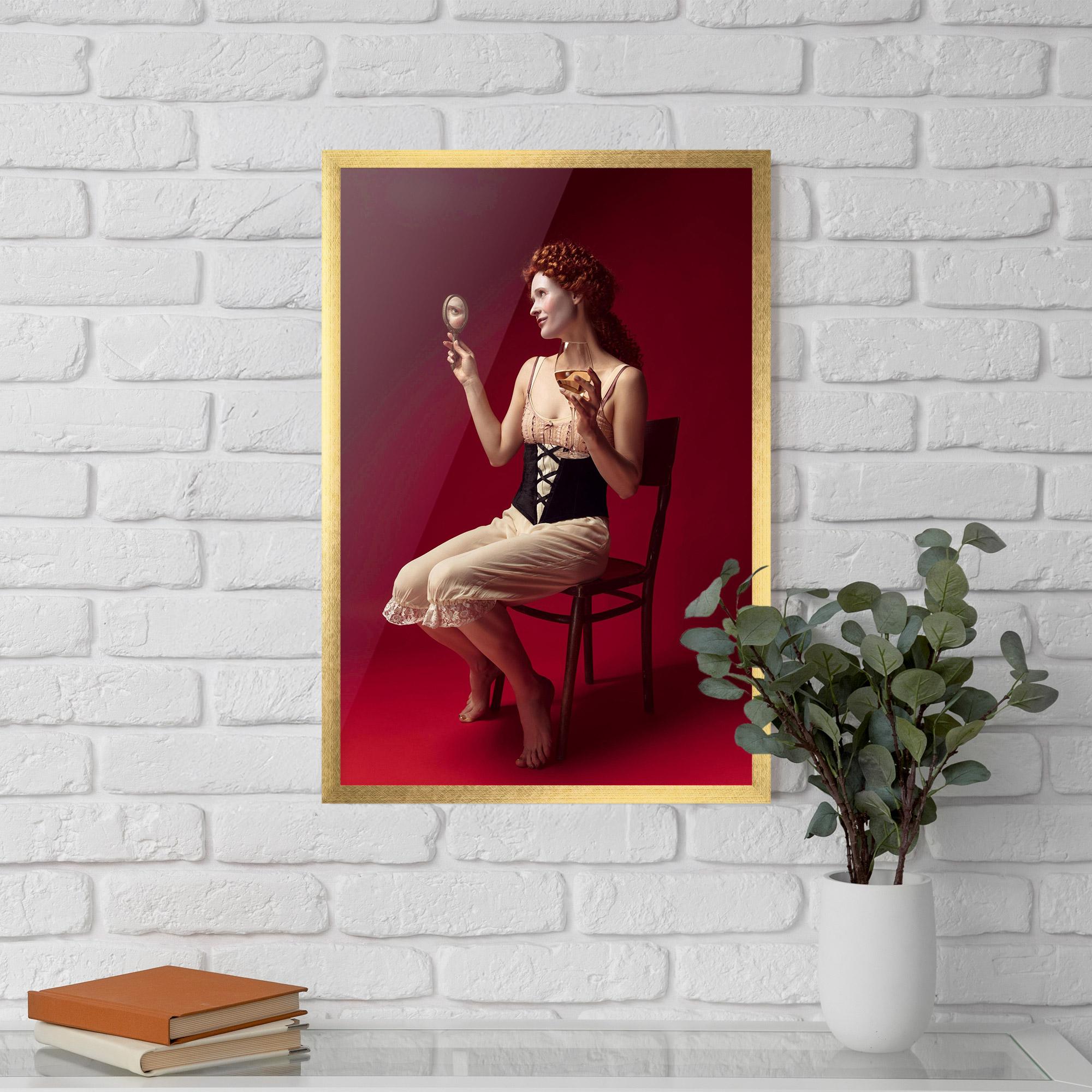 Poster Înrămat Medieval Redhead Woman mockup 5