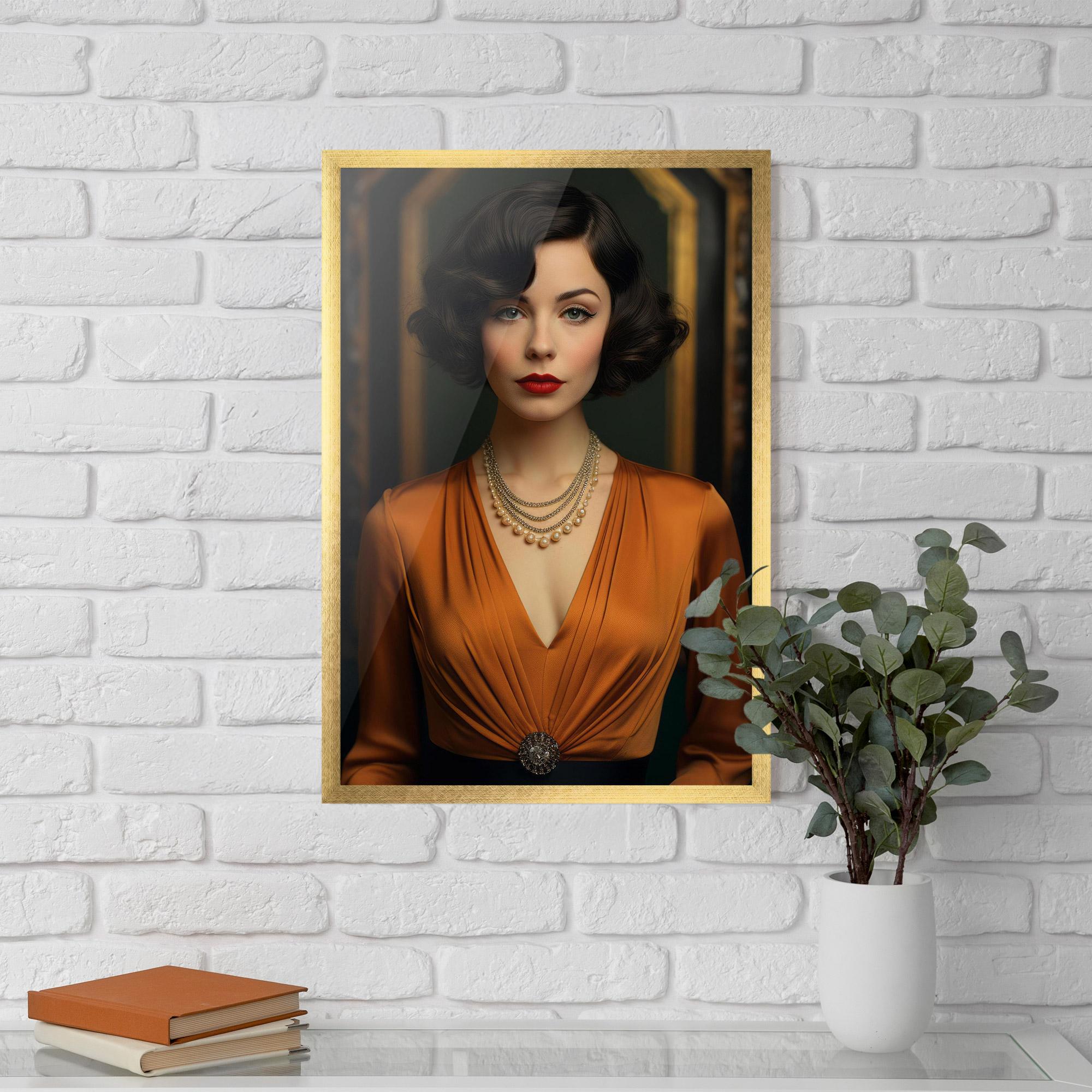Poster Înrămat Orange Blouse Pearls mockup 5