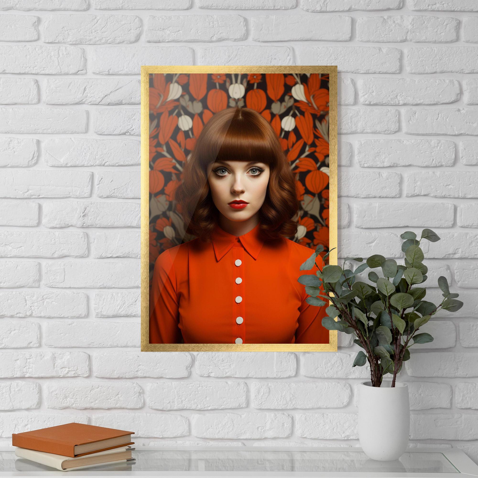 Poster Înrămat Orange Blouse Woman mockup 5