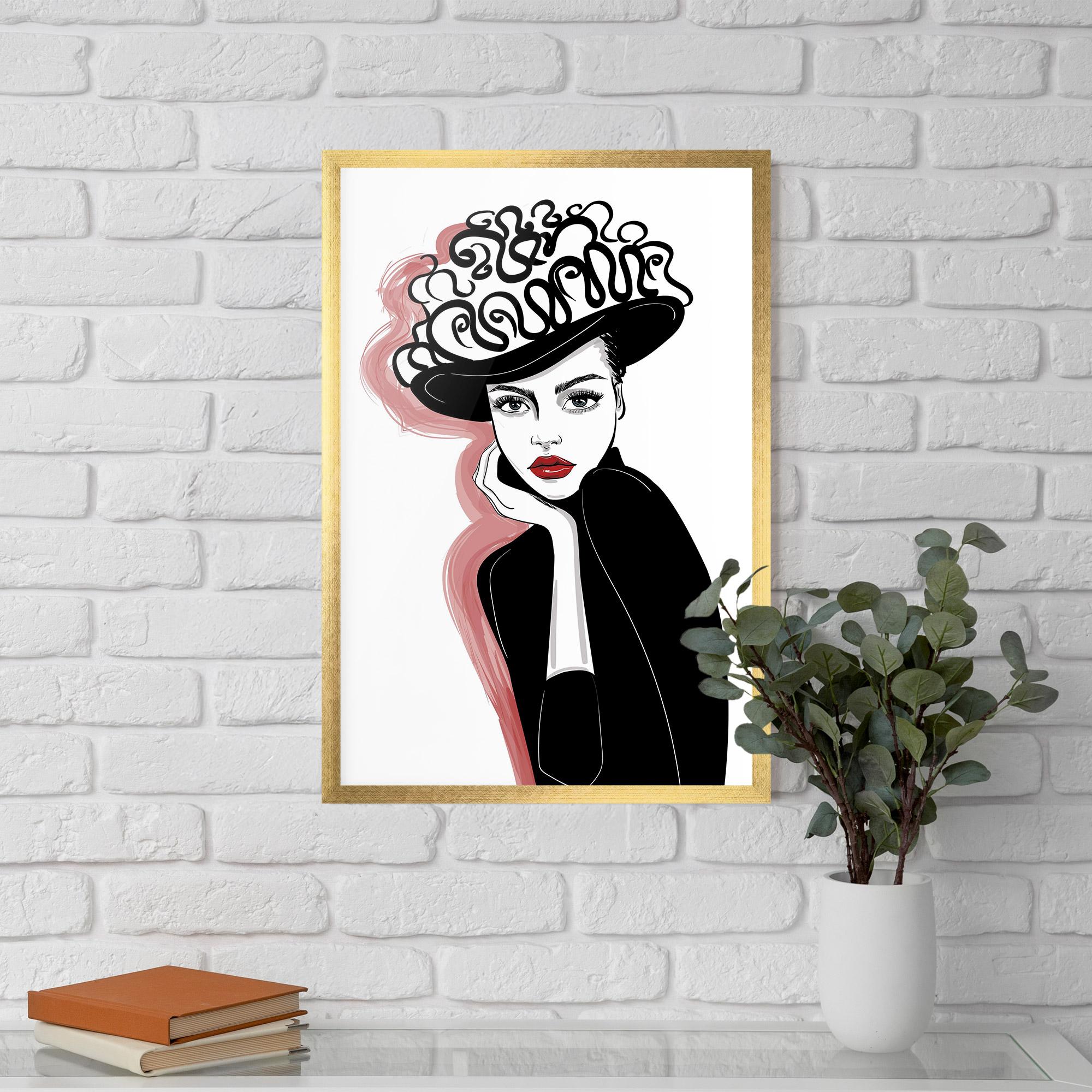 Poster Înrămat Vintage Drawing mockup 5