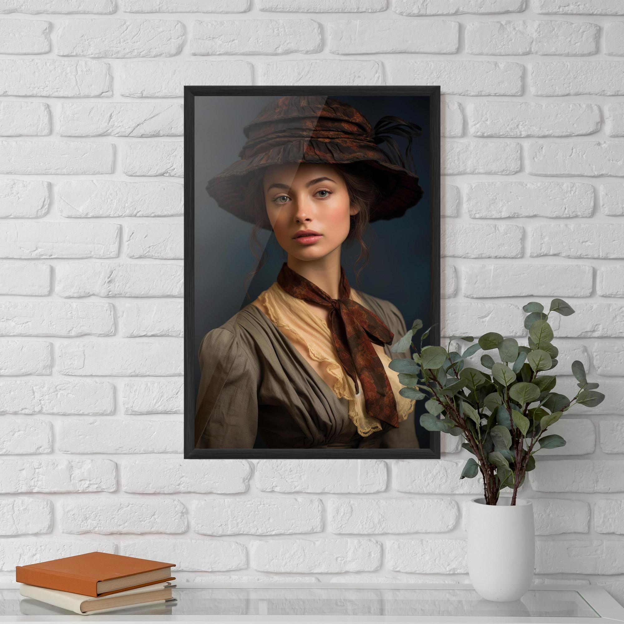 Poster Înrămat Brown Vintage Hat mockup 5