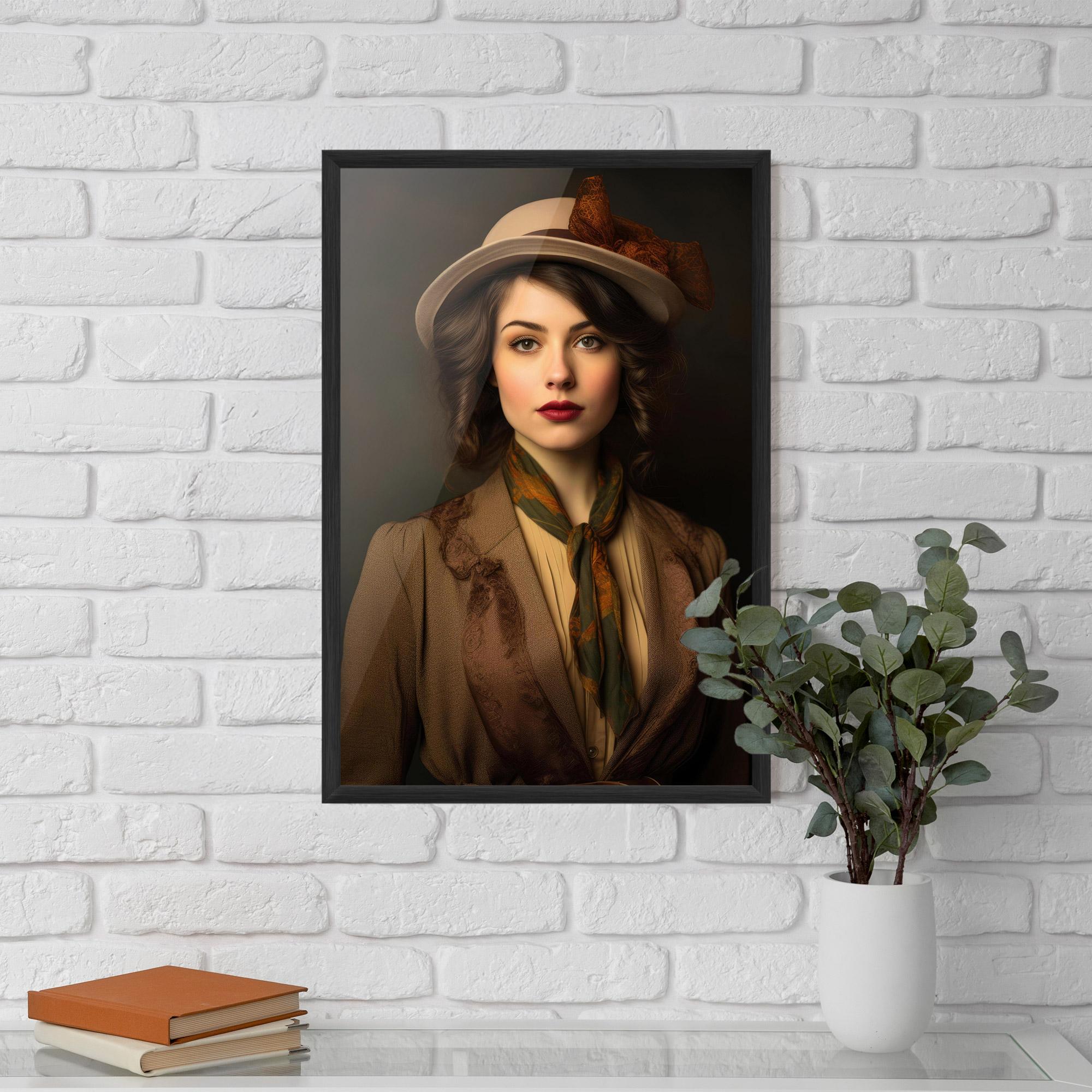 Poster Înrămat Cream Vintage Hat mockup 5