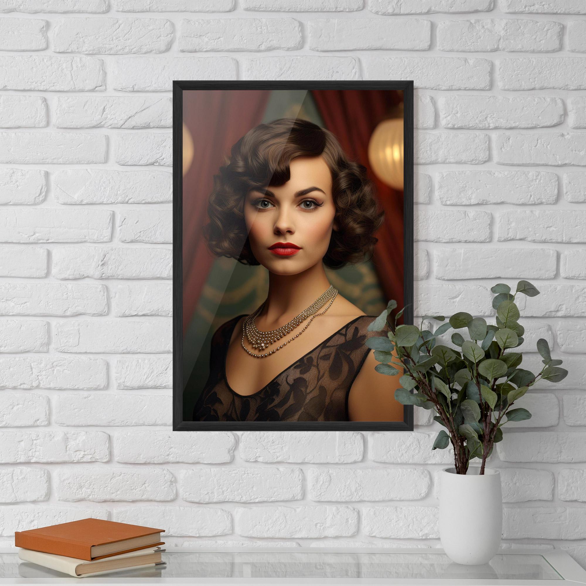Poster Înrămat Elegant Vintage Woman mockup 5