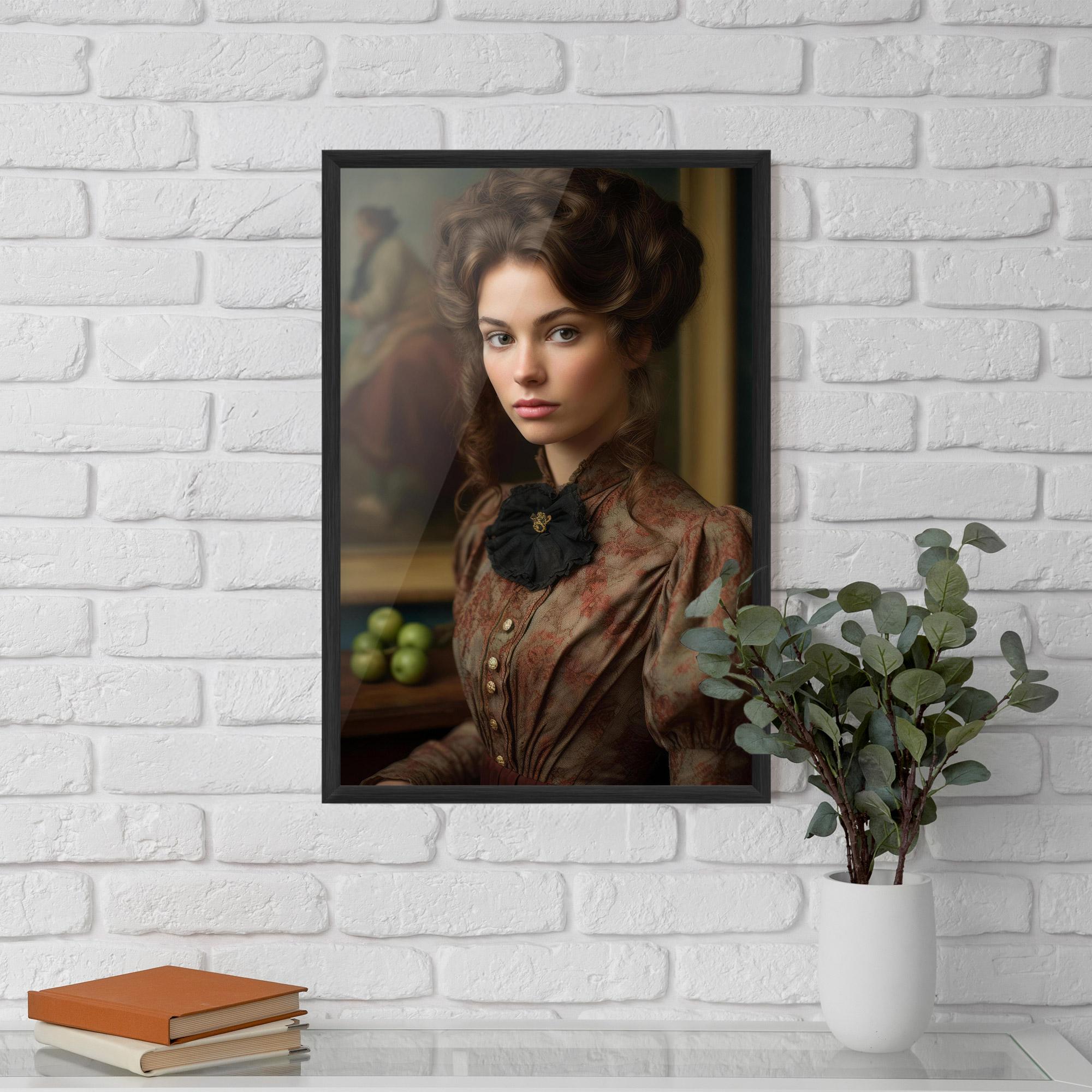 Poster Înrămat Green Vintage Apple mockup 5