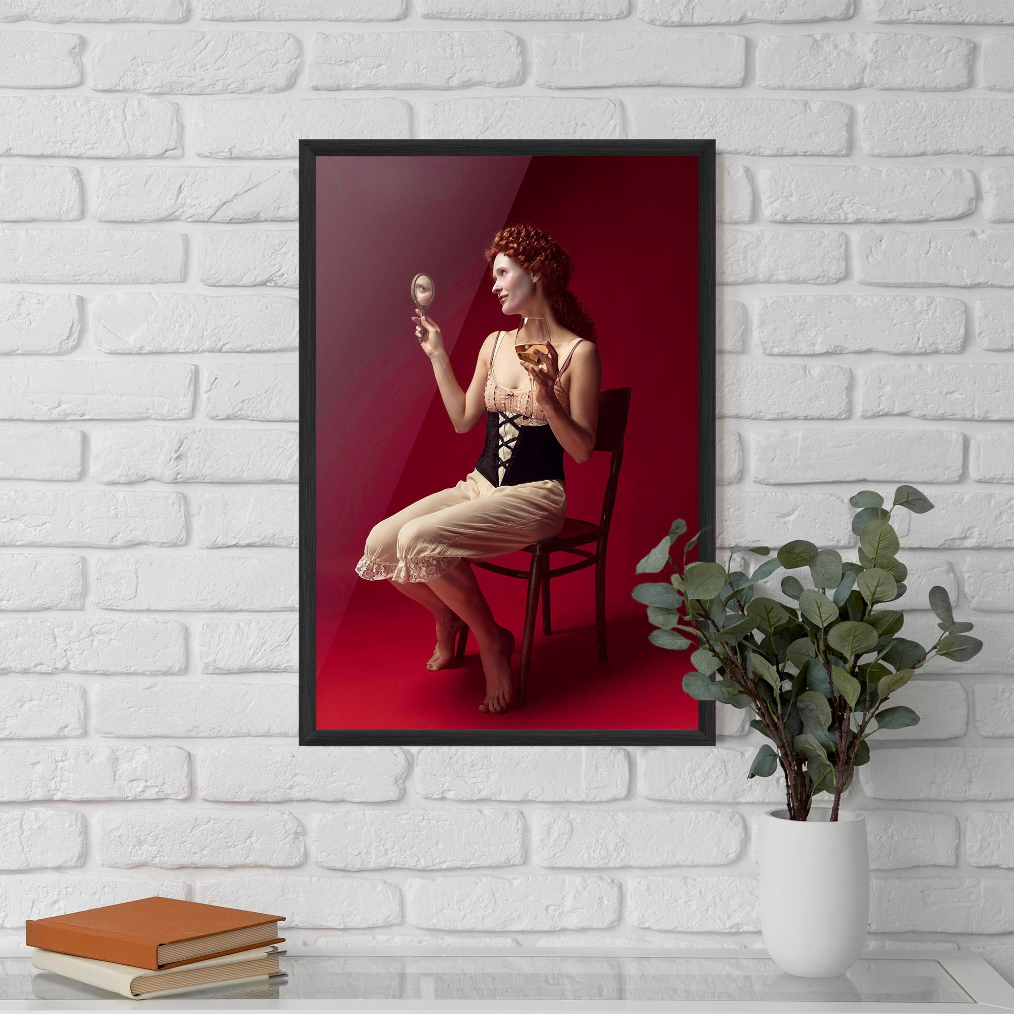Poster Înrămat Medieval Redhead Woman mockup 5