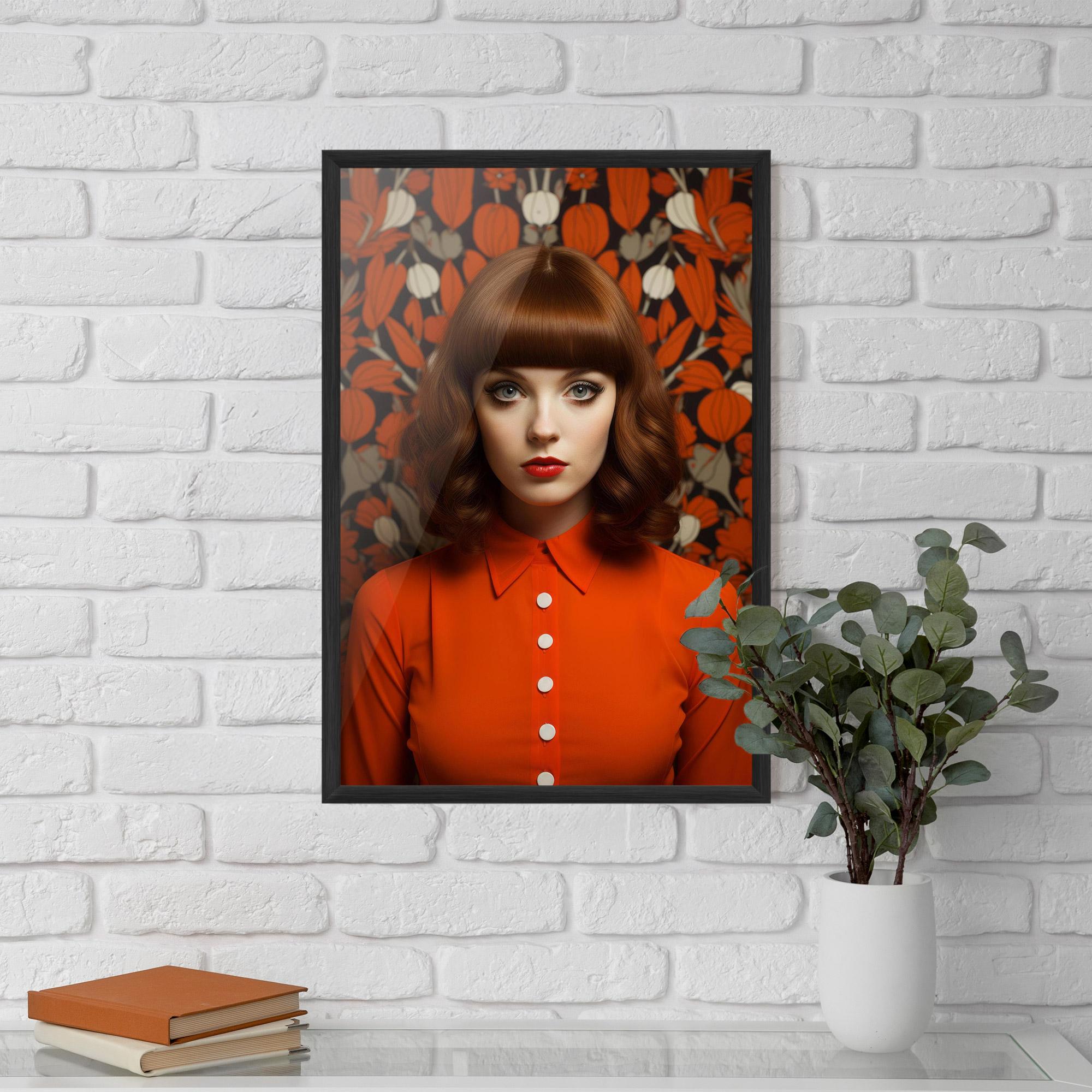 Poster Înrămat Orange Blouse Woman mockup 5