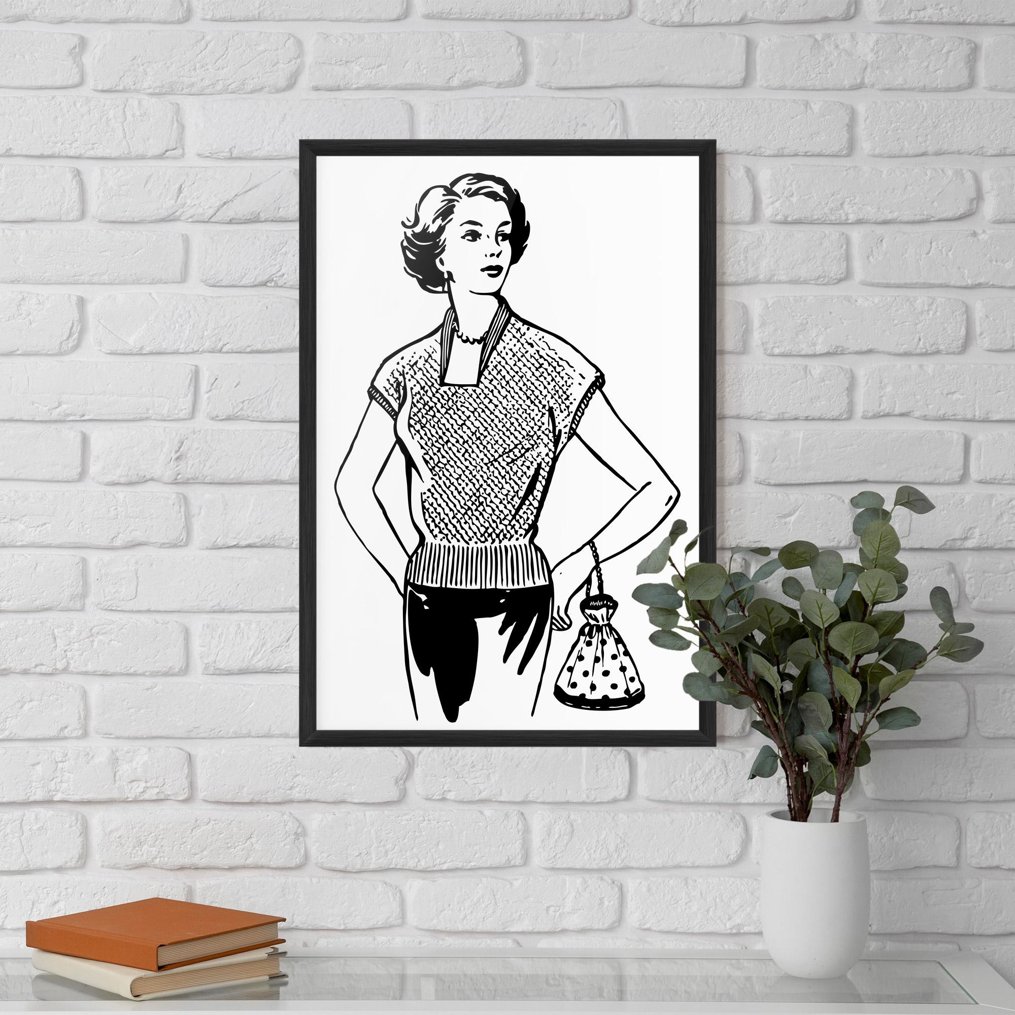 Poster Înrămat Vintage Girl Line mockup 5