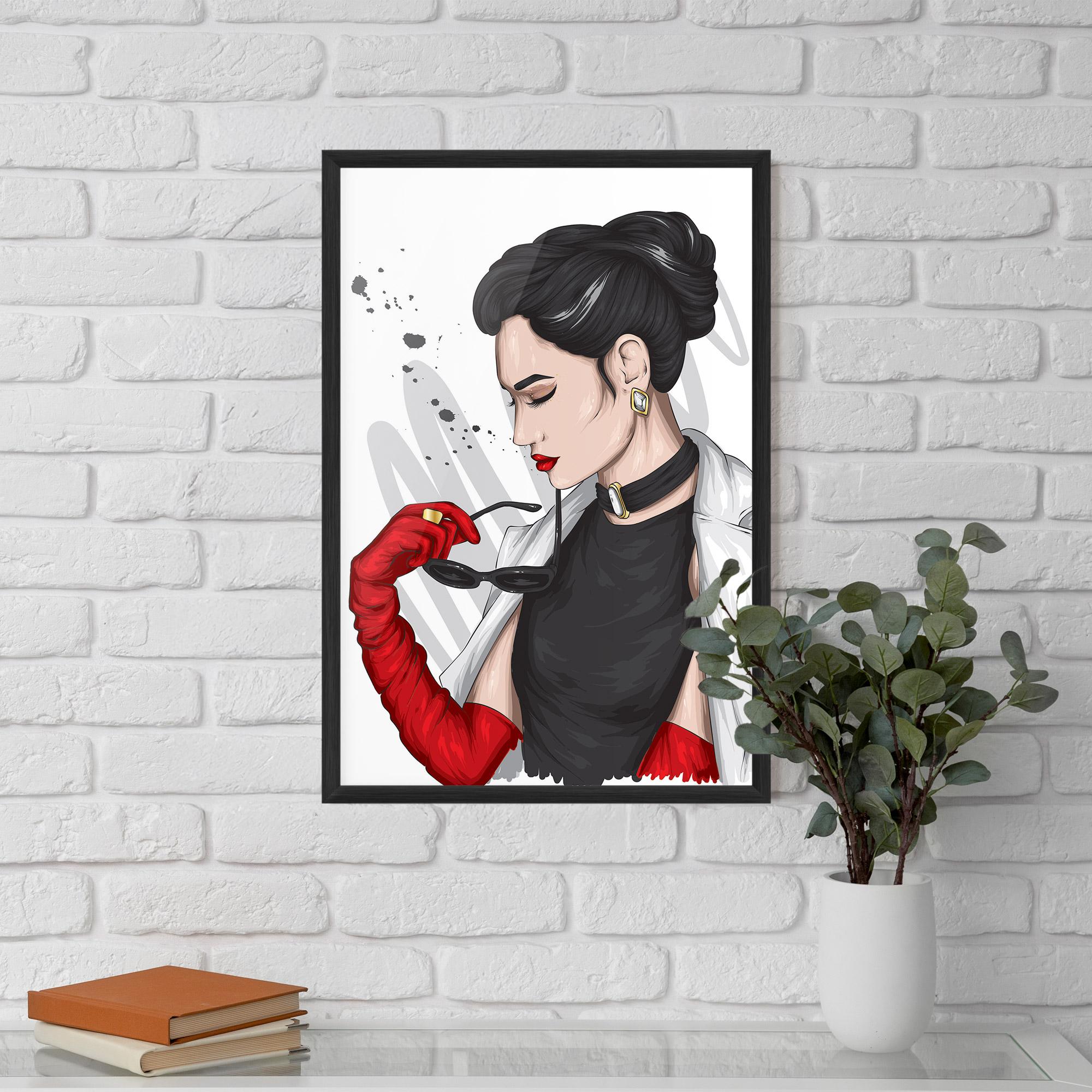 Poster Înrămat Vintage Red Gloves mockup 5