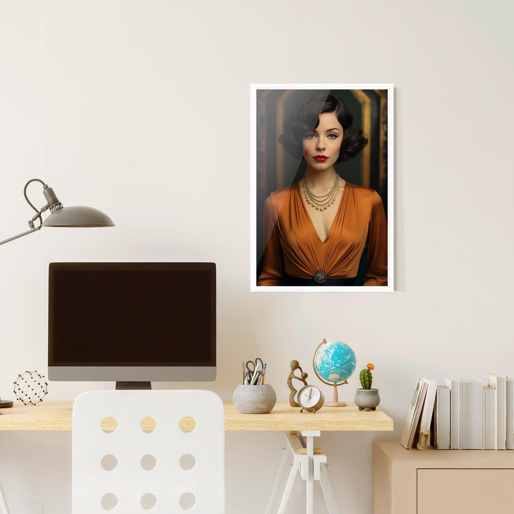 Poster Înrămat Orange Blouse Pearls mockup 6