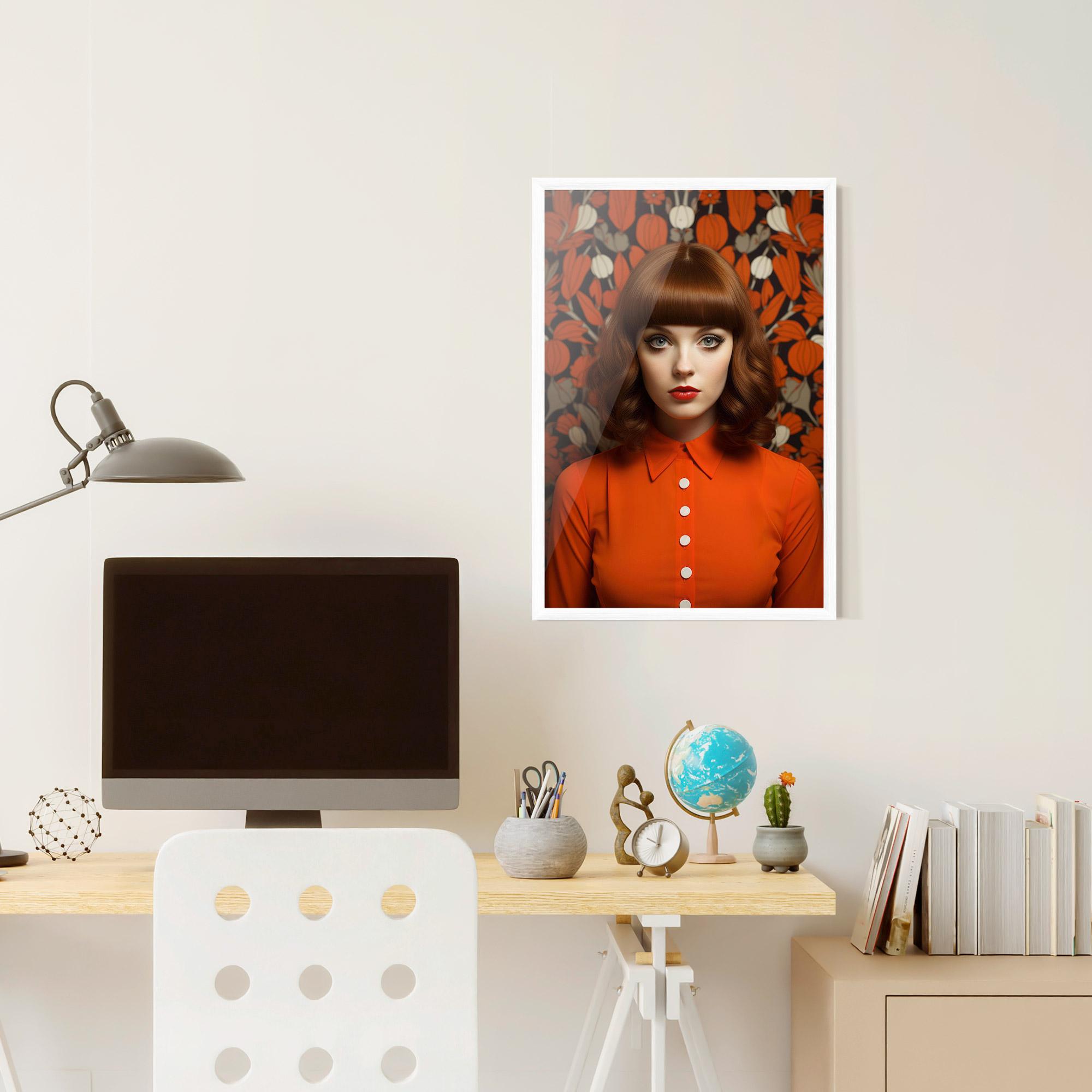 Poster Înrămat Orange Blouse Woman mockup 6