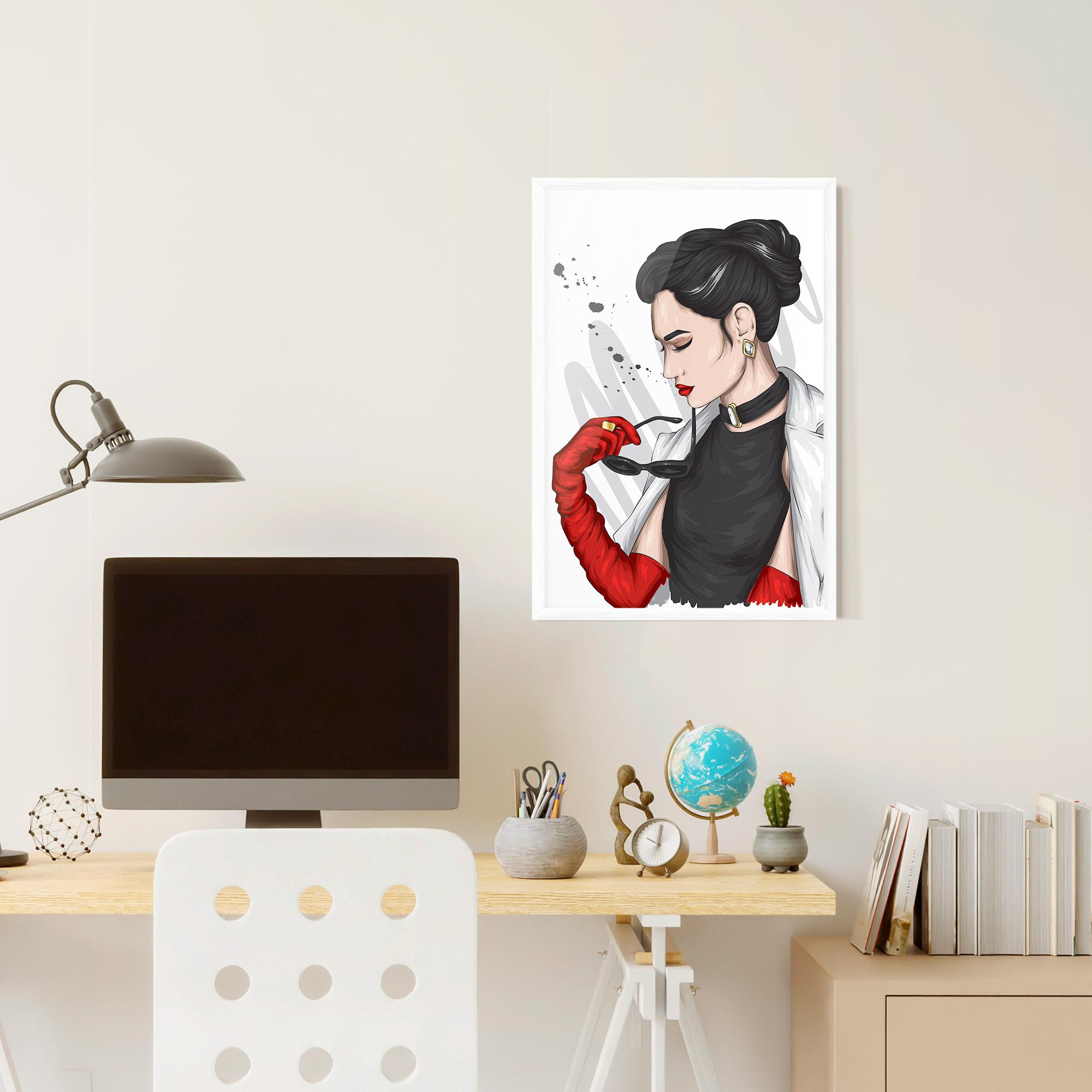 Poster Înrămat Vintage Red Gloves mockup 6