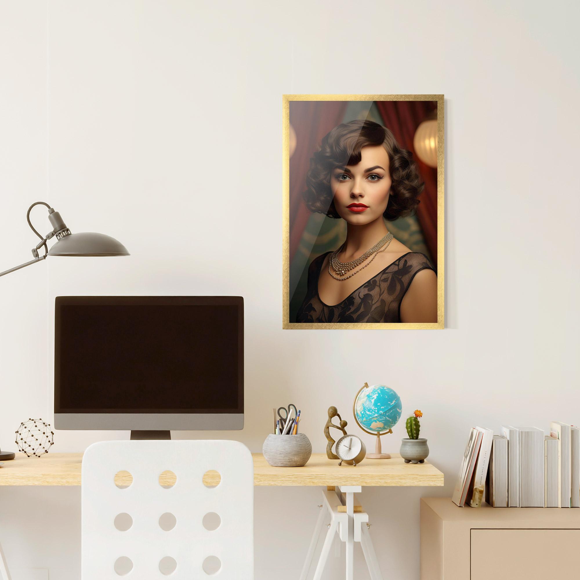 Poster Înrămat Elegant Vintage Woman mockup 6