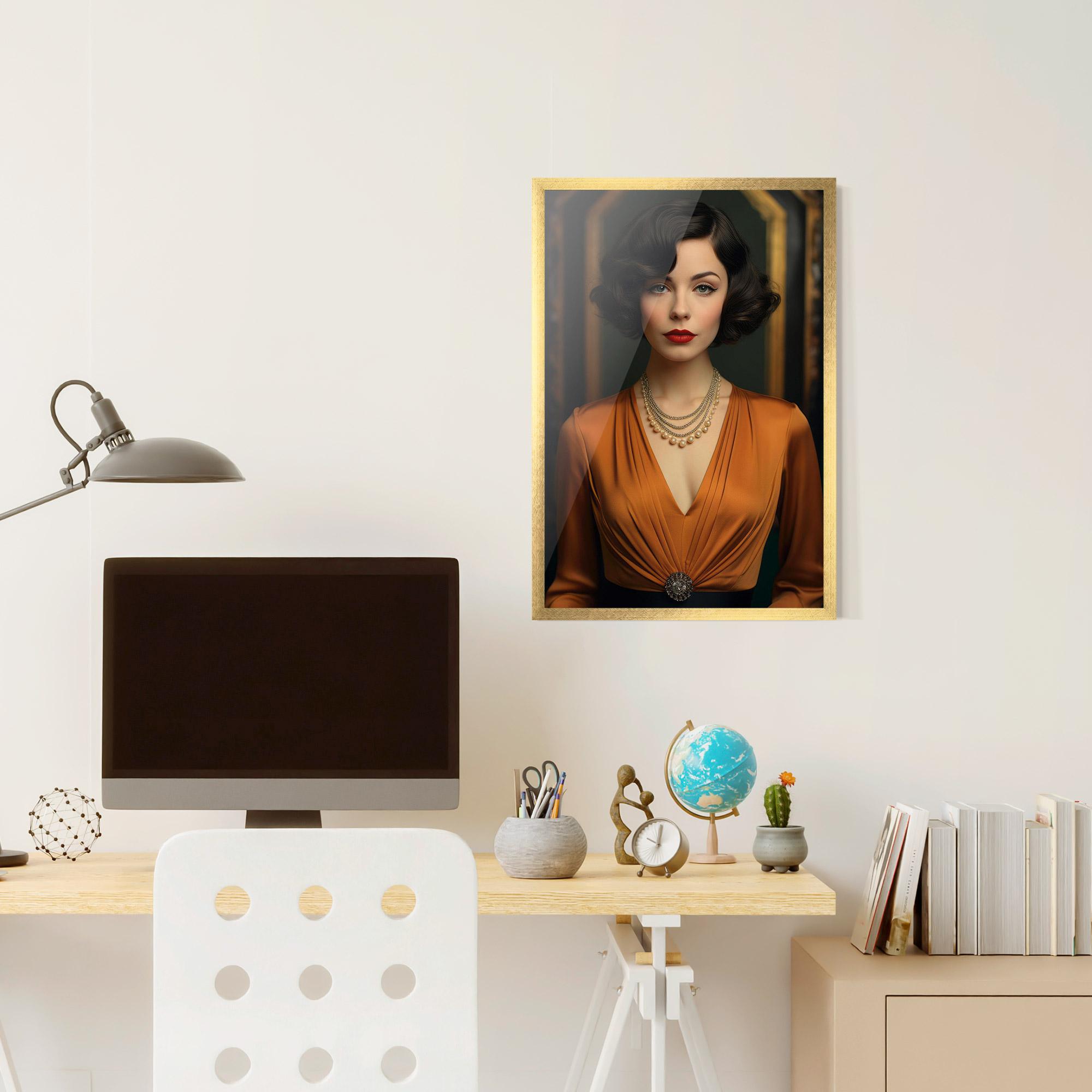 Poster Înrămat Orange Blouse Pearls mockup 6