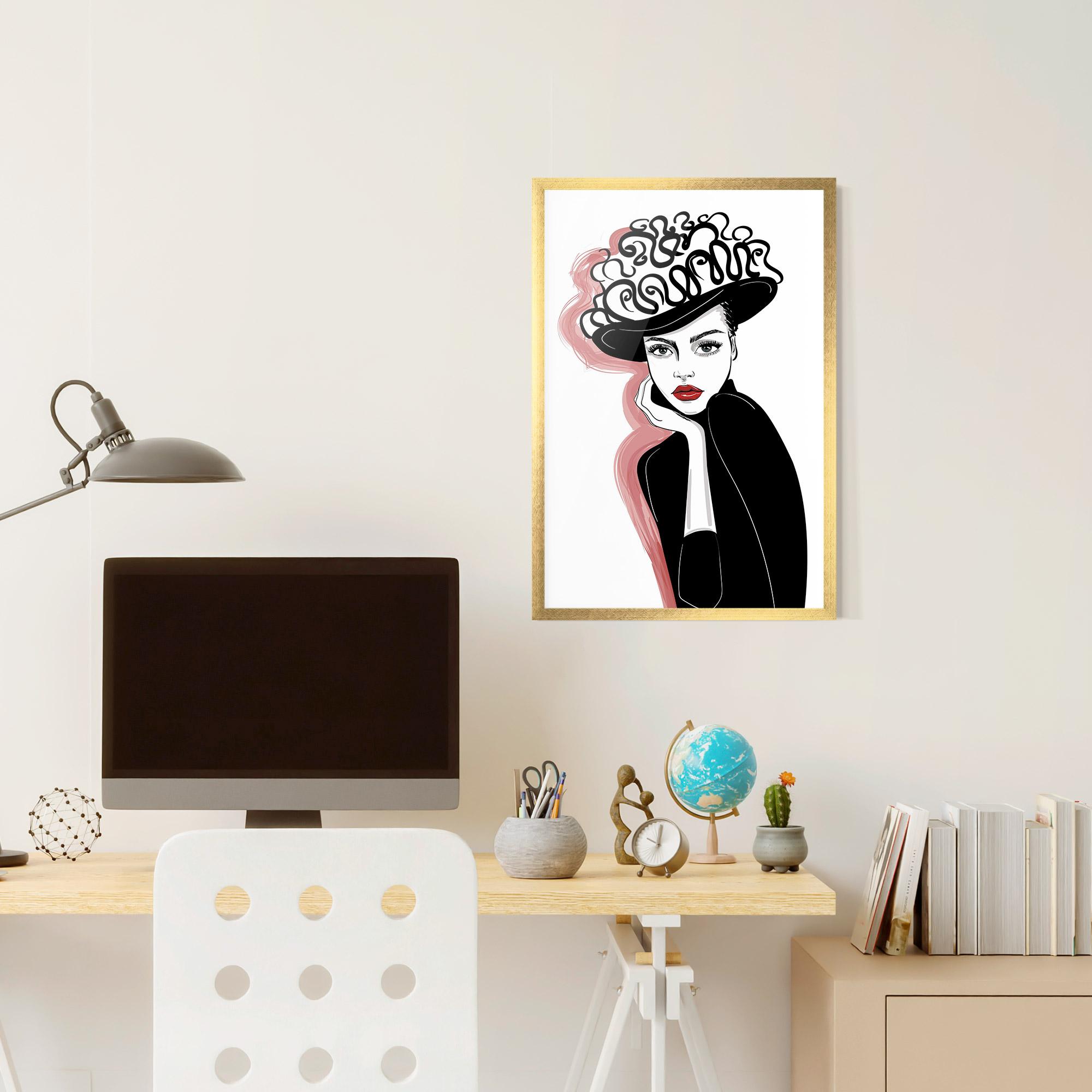 Poster Înrămat Vintage Drawing mockup 6