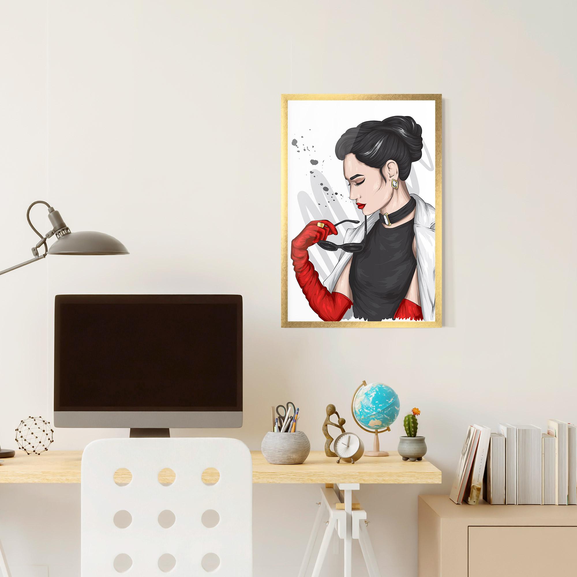 Poster Înrămat Vintage Red Gloves mockup 6