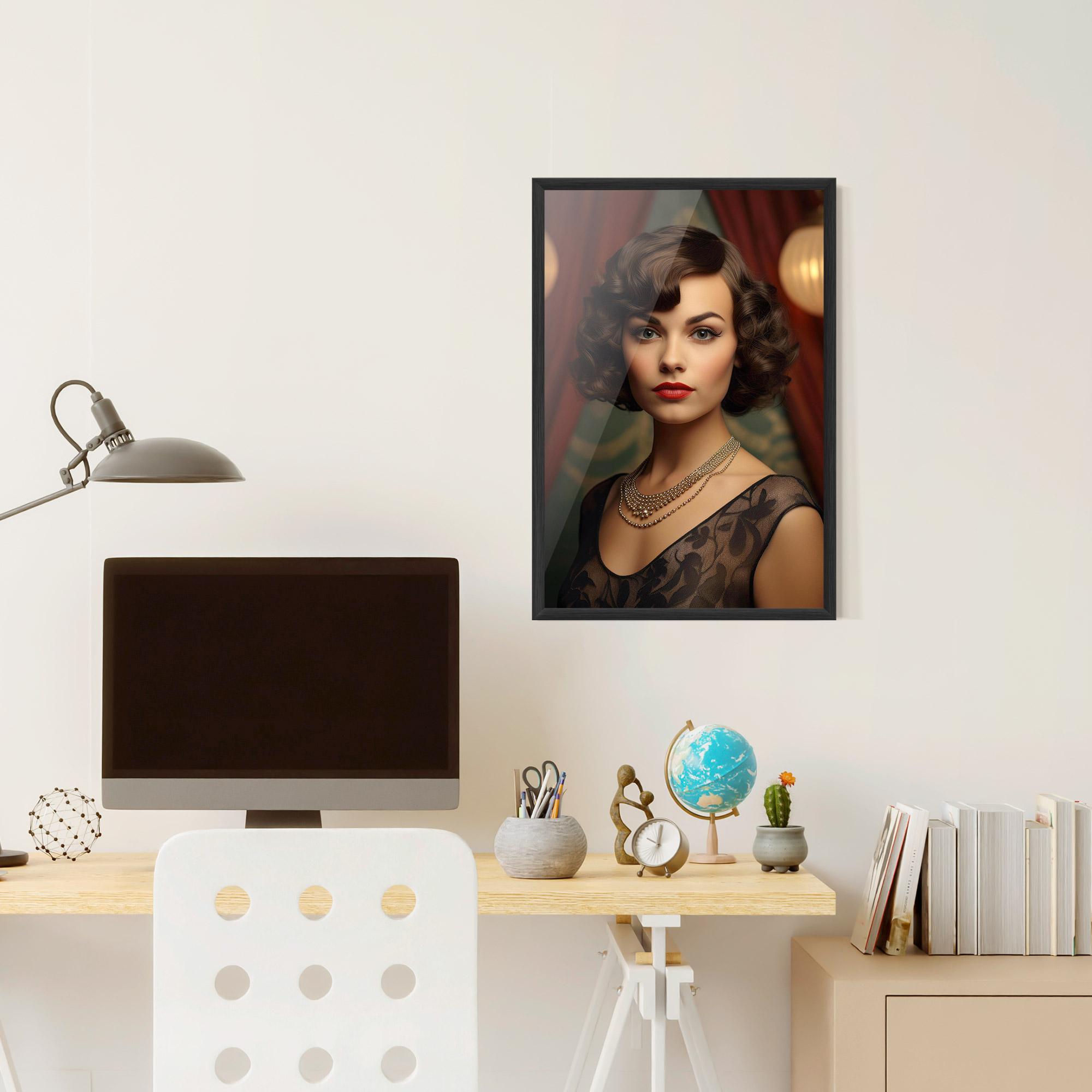 Poster Înrămat Elegant Vintage Woman mockup 6