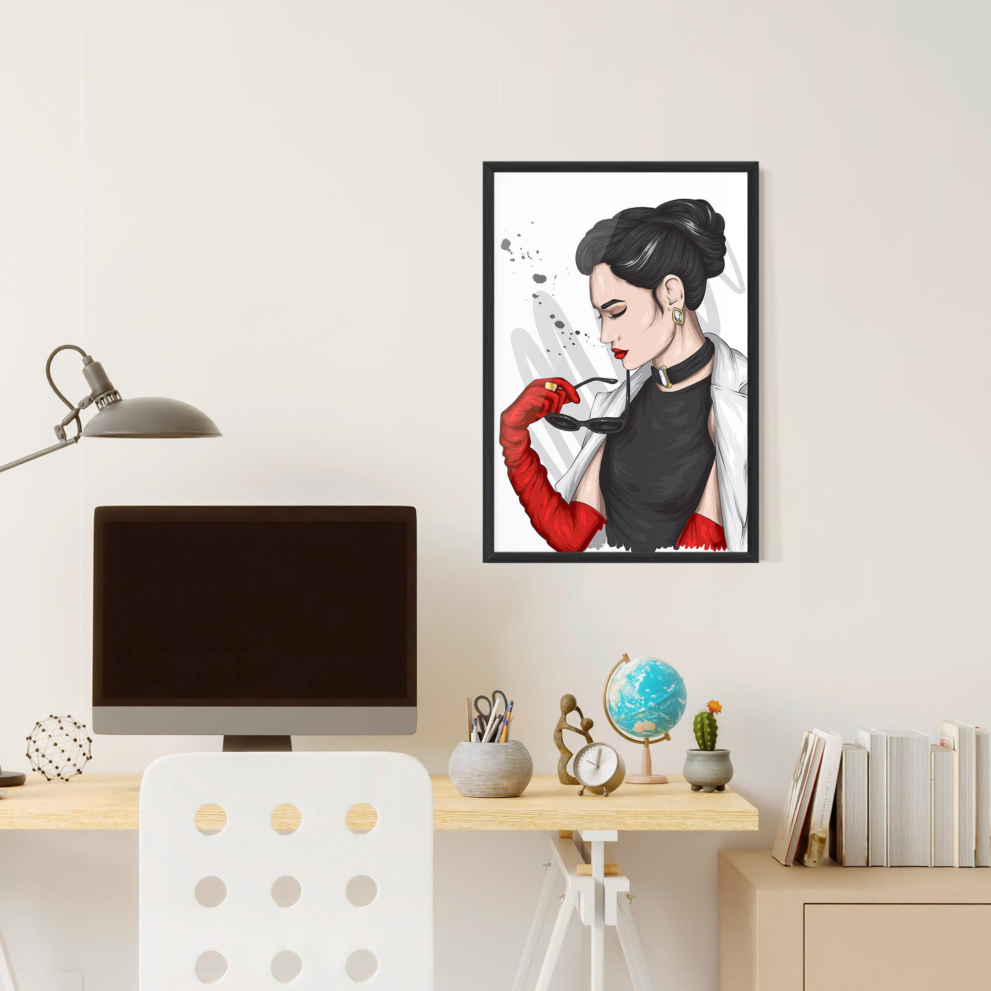 Poster Înrămat Vintage Red Gloves mockup 6