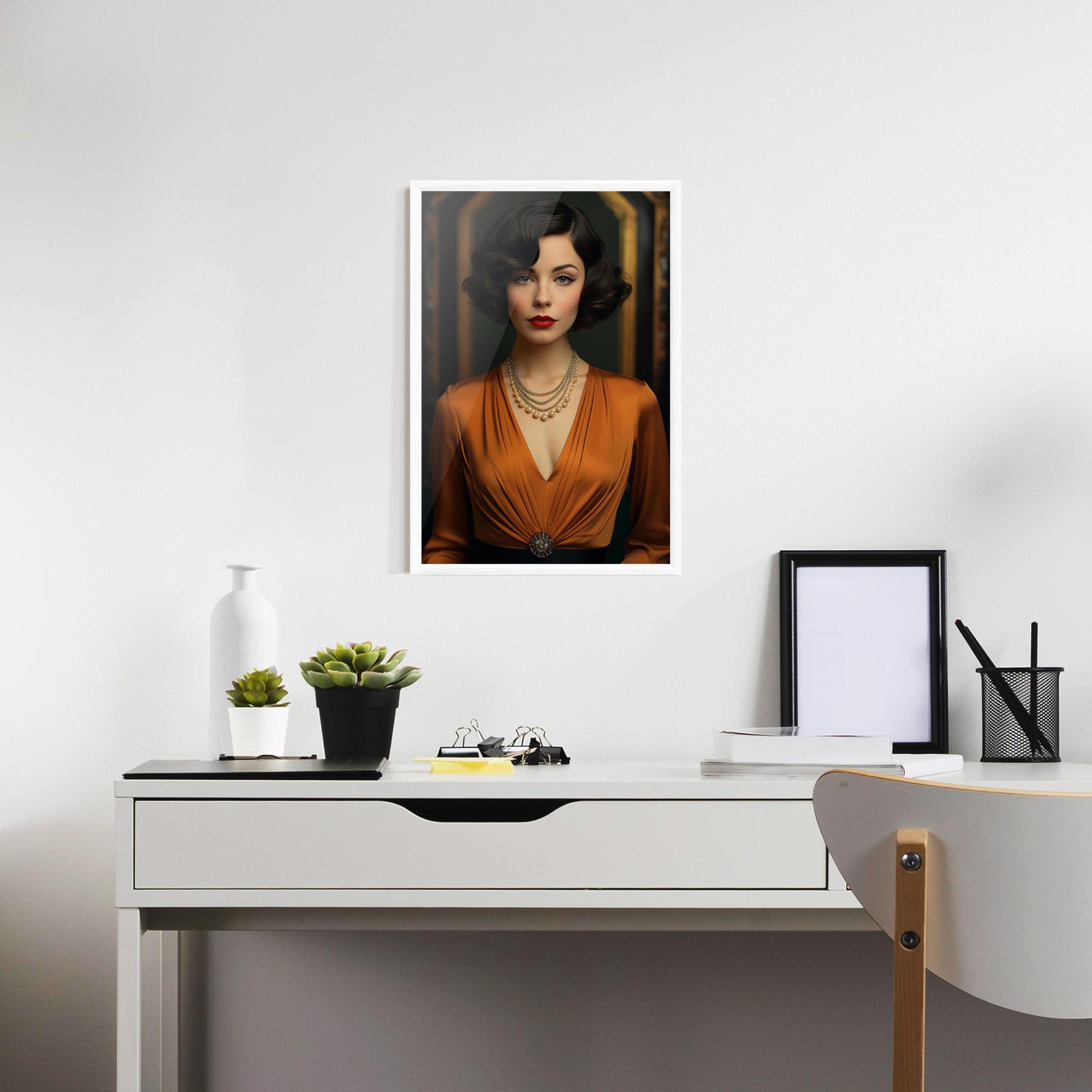 Poster Înrămat Orange Blouse Pearls mockup 7