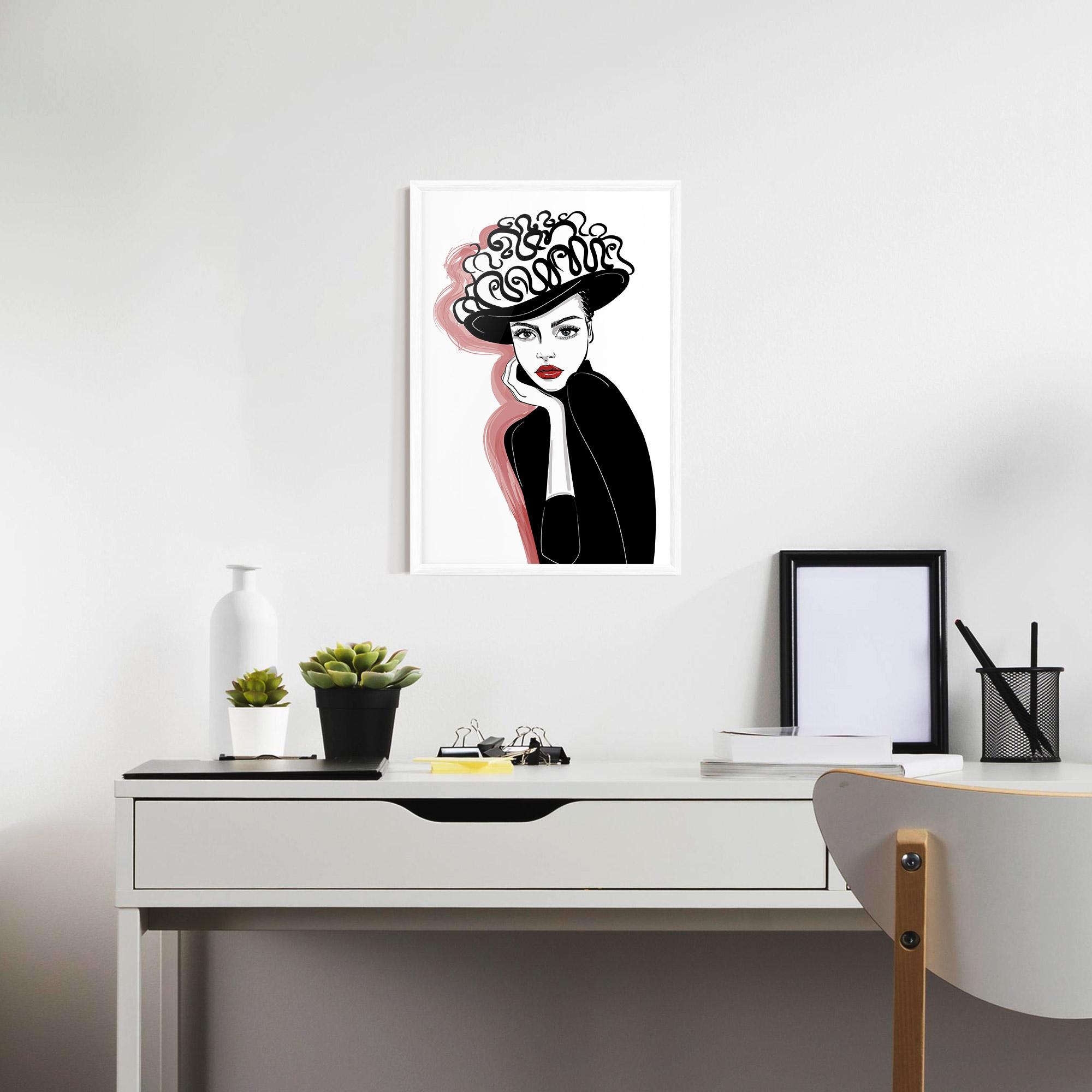 Poster Înrămat Vintage Drawing mockup 7