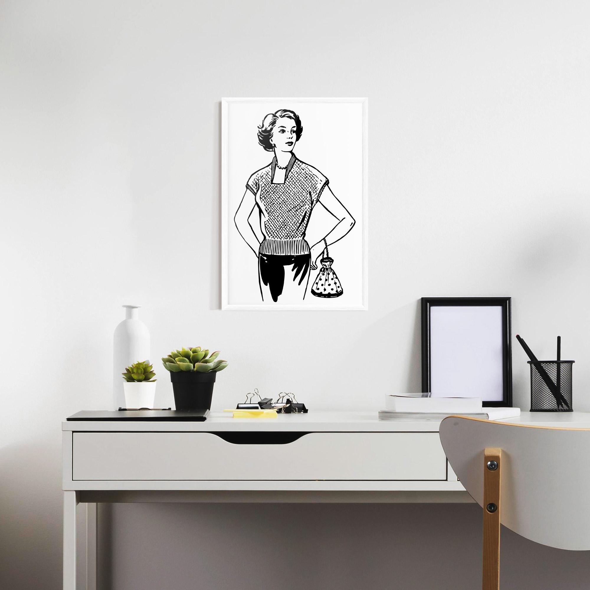 Poster Înrămat Vintage Girl Line mockup 7