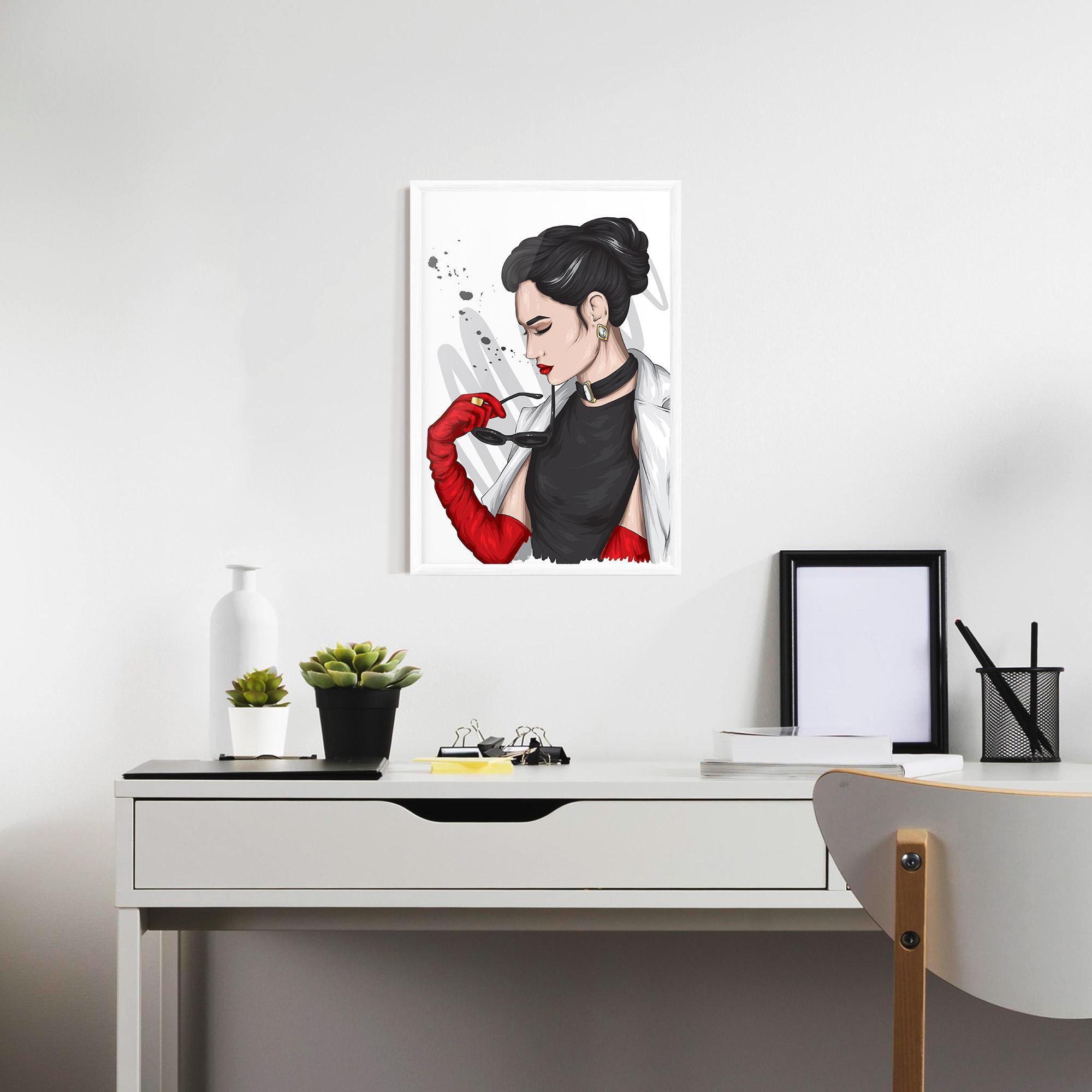 Poster Înrămat Vintage Red Gloves mockup 7