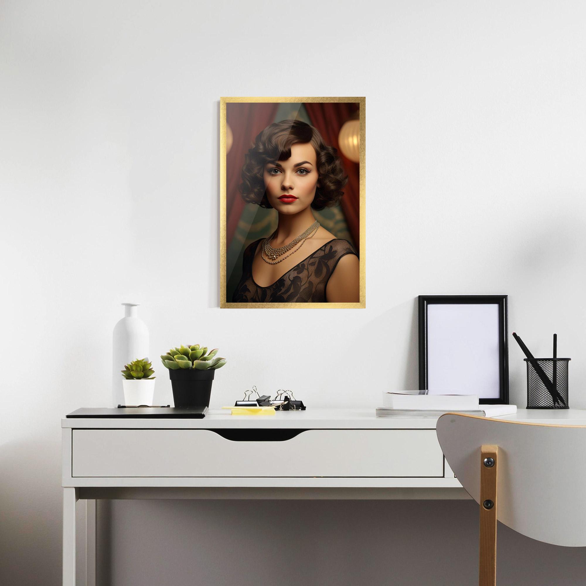 Poster Înrămat Elegant Vintage Woman mockup 7