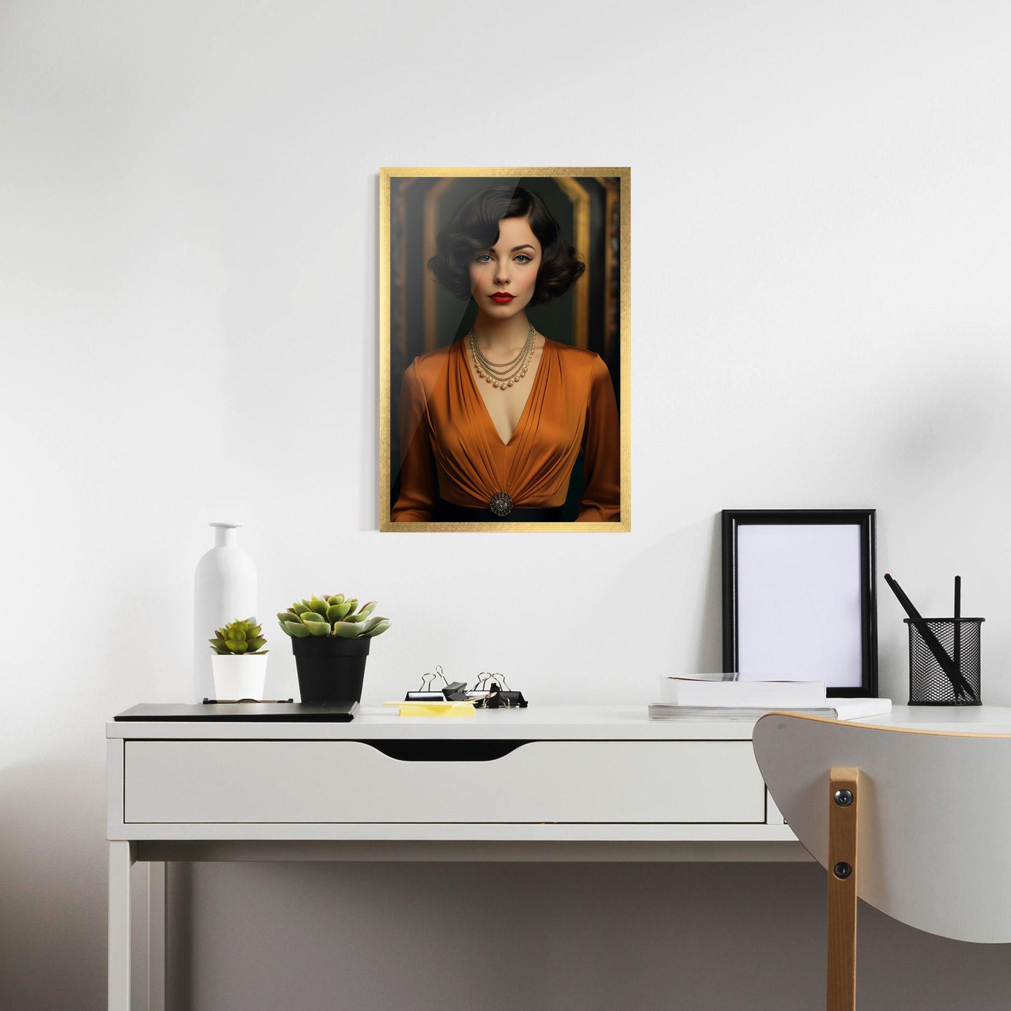 Poster Înrămat Orange Blouse Pearls mockup 7