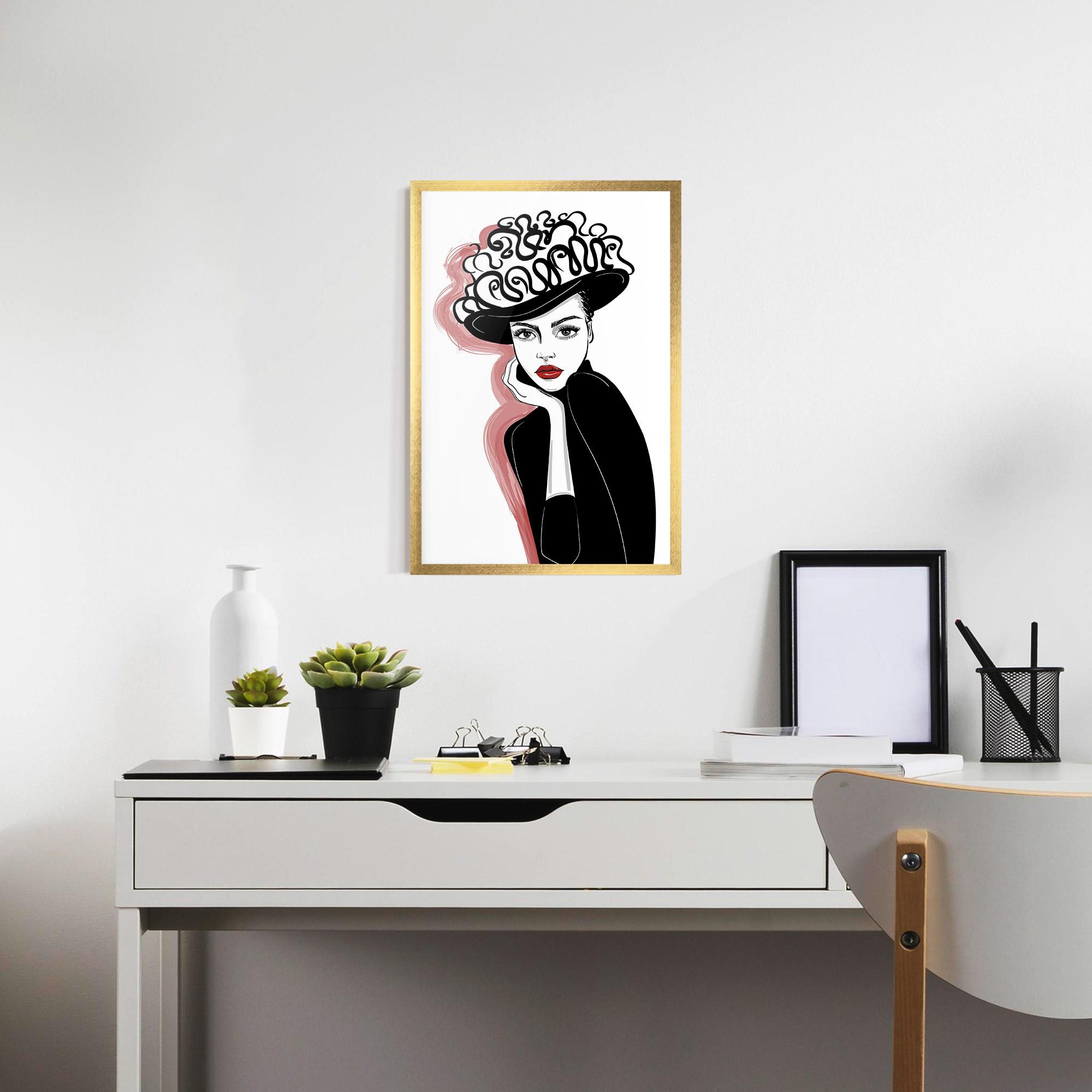 Poster Înrămat Vintage Drawing mockup 7