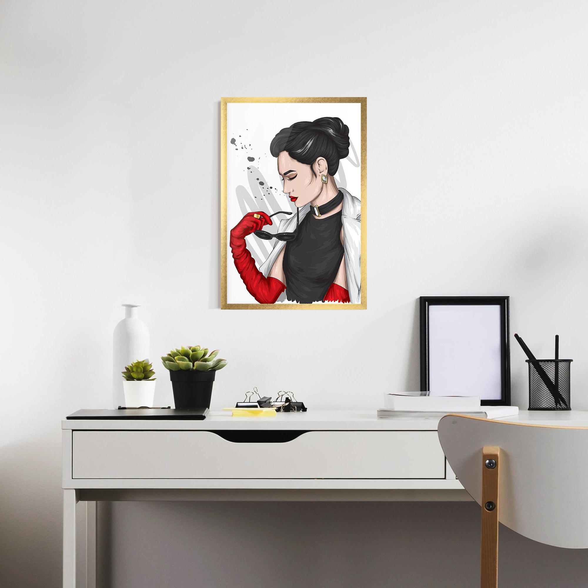 Poster Înrămat Vintage Red Gloves mockup 7