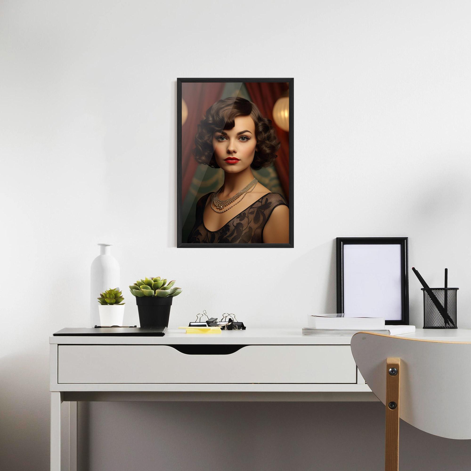 Poster Înrămat Elegant Vintage Woman mockup 7