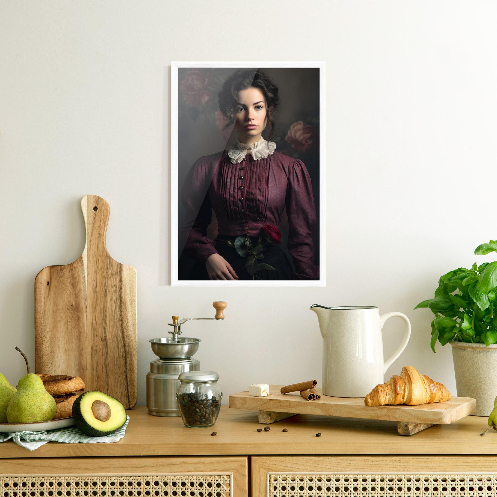 Poster Înrămat Holding Vintage Rose mockup 8