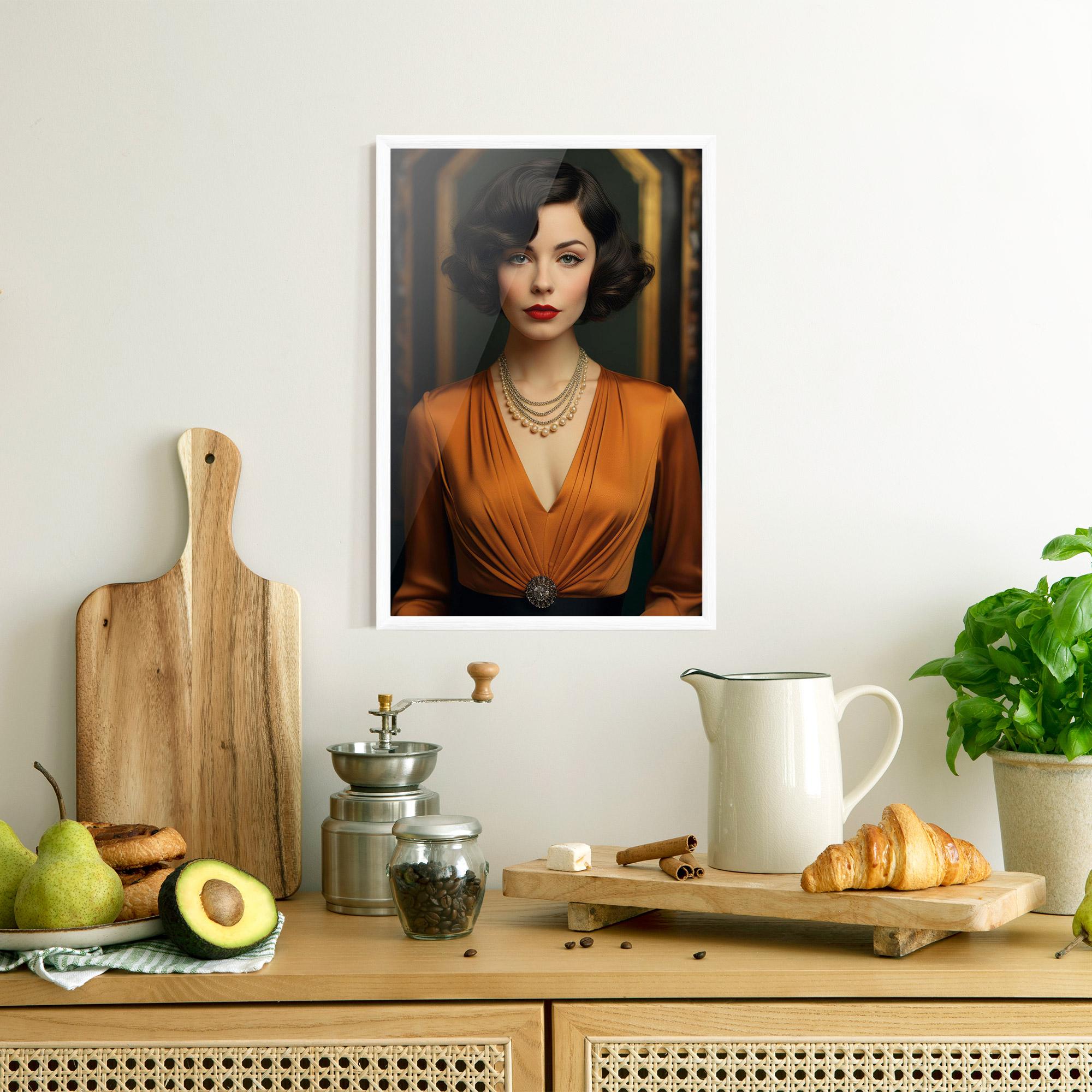 Poster Înrămat Orange Blouse Pearls mockup 8