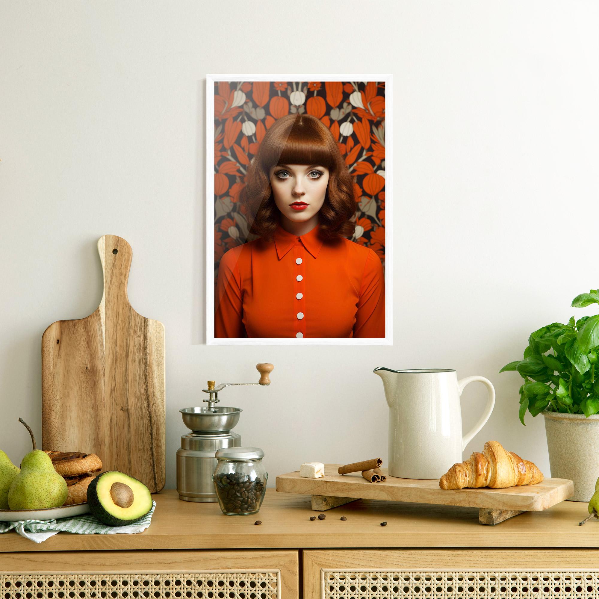 Poster Înrămat Orange Blouse Woman mockup 8