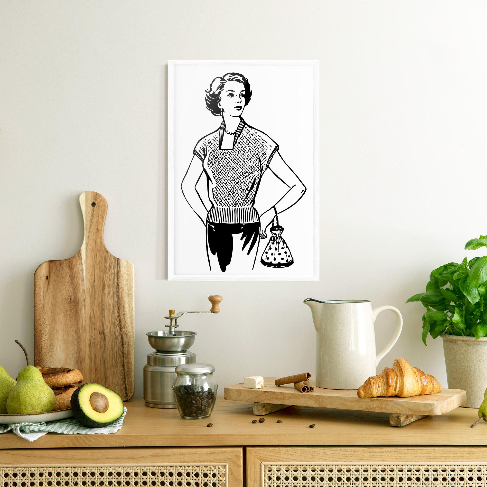 Poster Înrămat Vintage Girl Line mockup 8