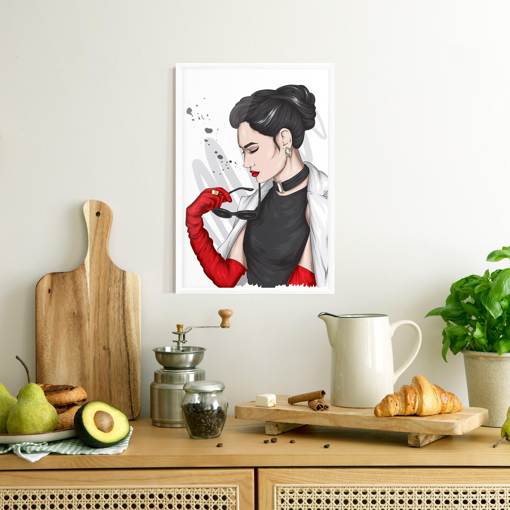 Poster Înrămat Vintage Red Gloves mockup 8