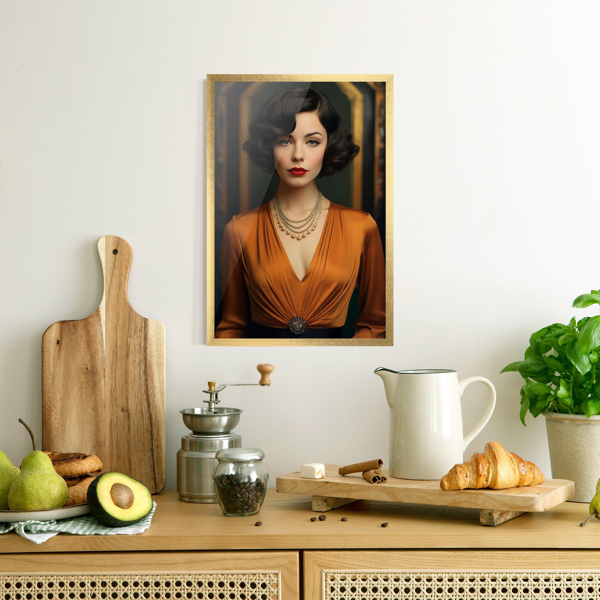 Poster Înrămat Orange Blouse Pearls mockup 8