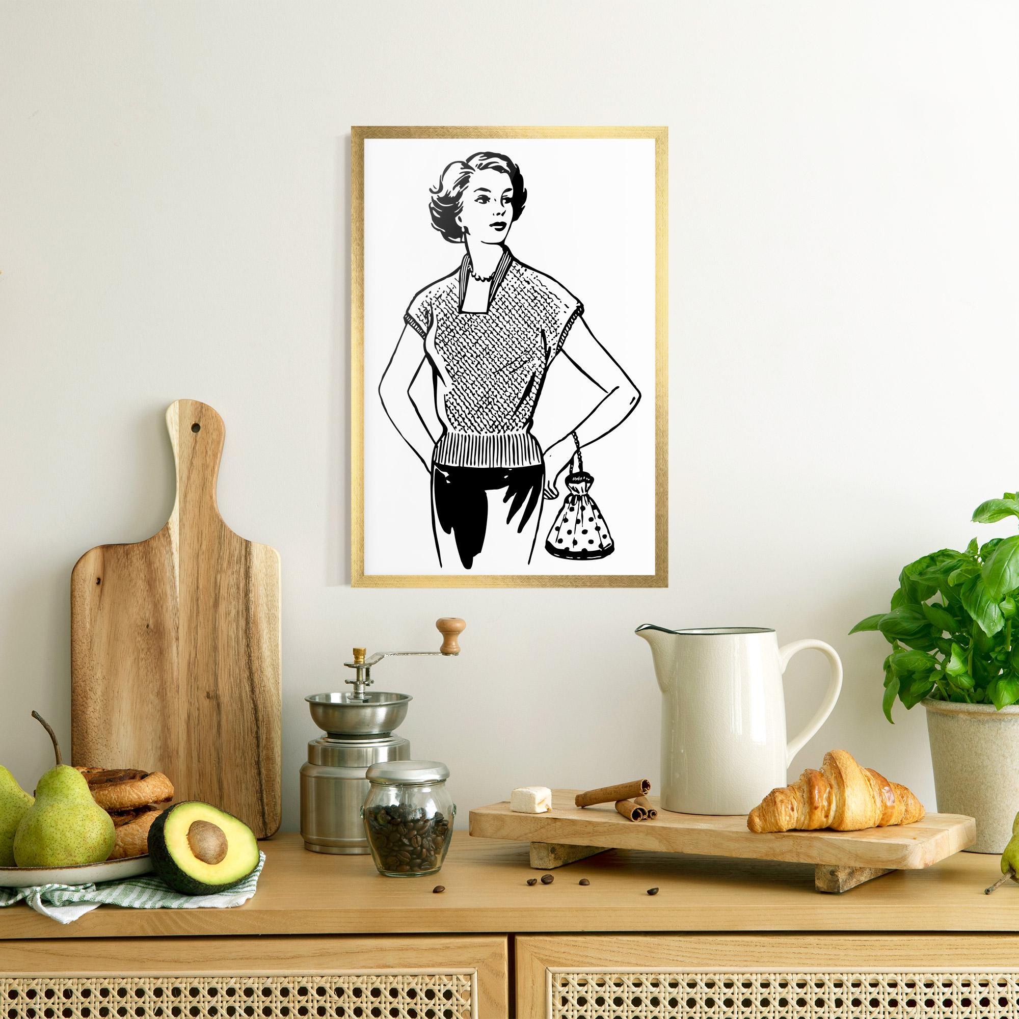 Poster Înrămat Vintage Girl Line mockup 8