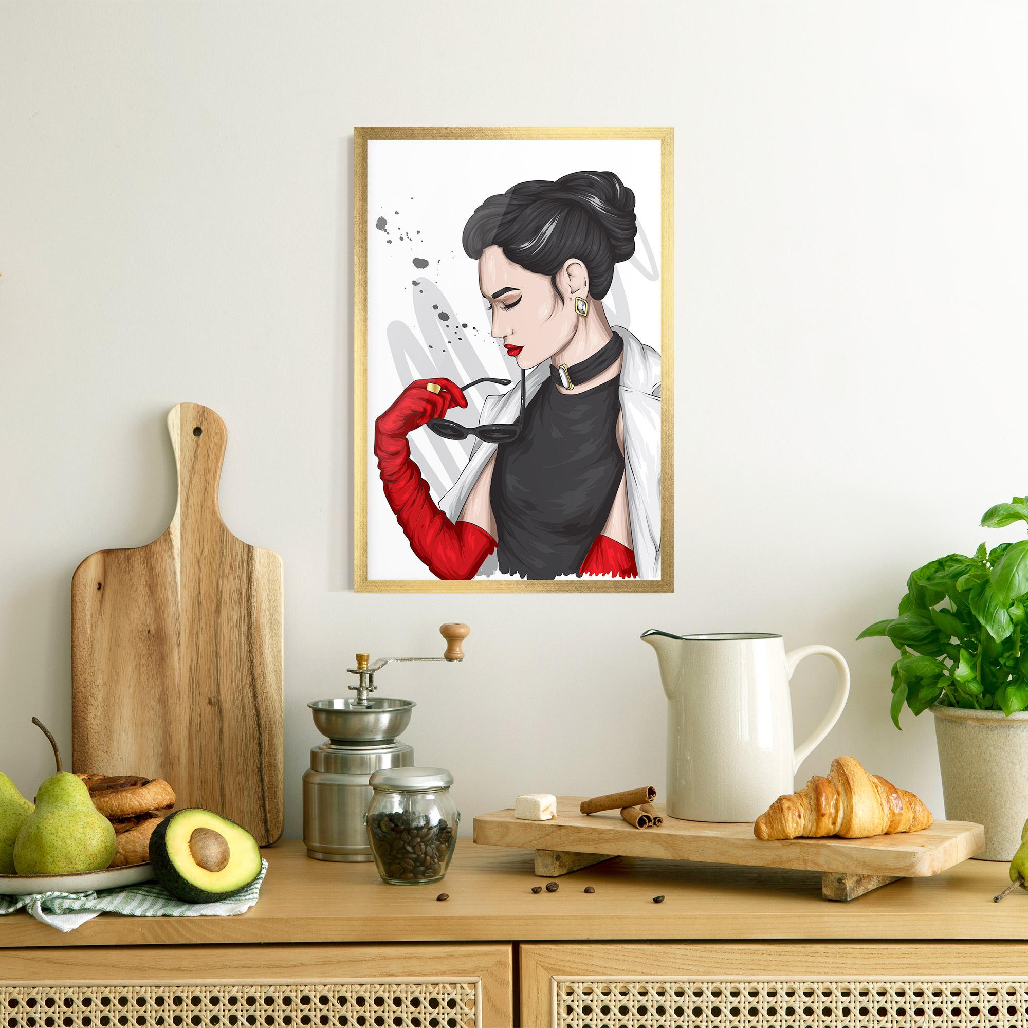 Poster Înrămat Vintage Red Gloves mockup 8