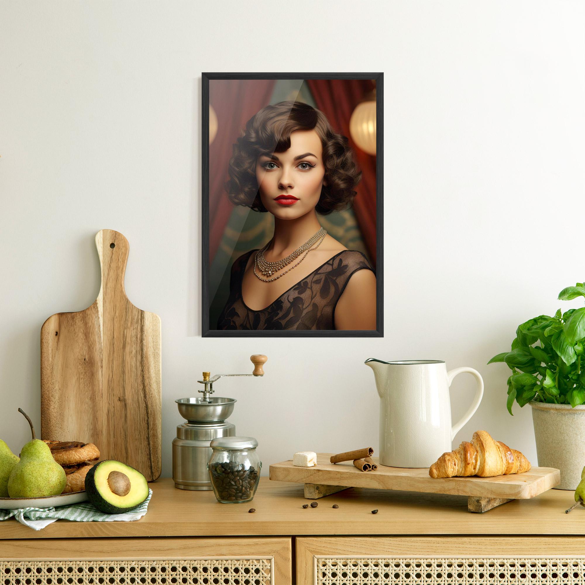 Poster Înrămat Elegant Vintage Woman mockup 8