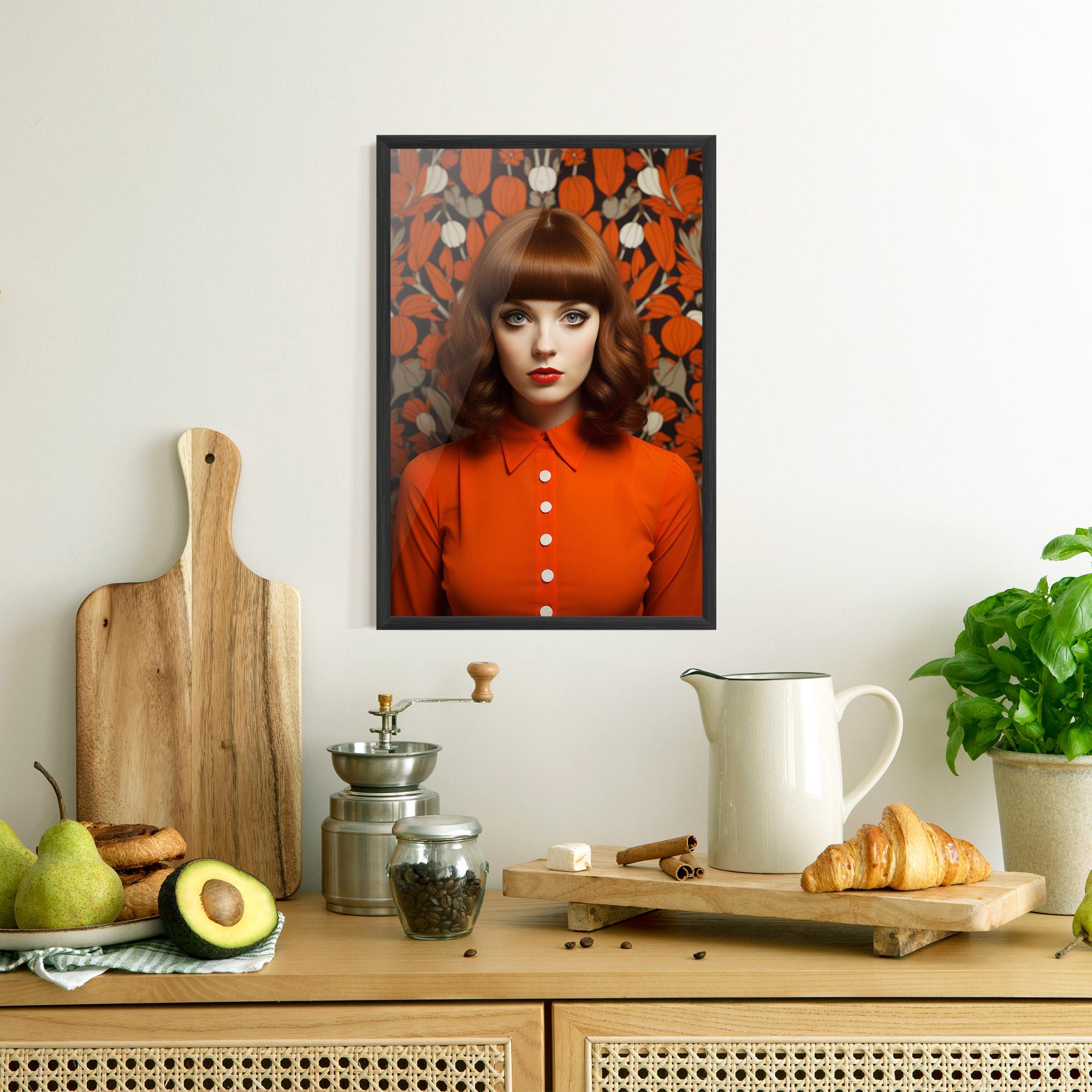 Poster Înrămat Orange Blouse Woman mockup 8