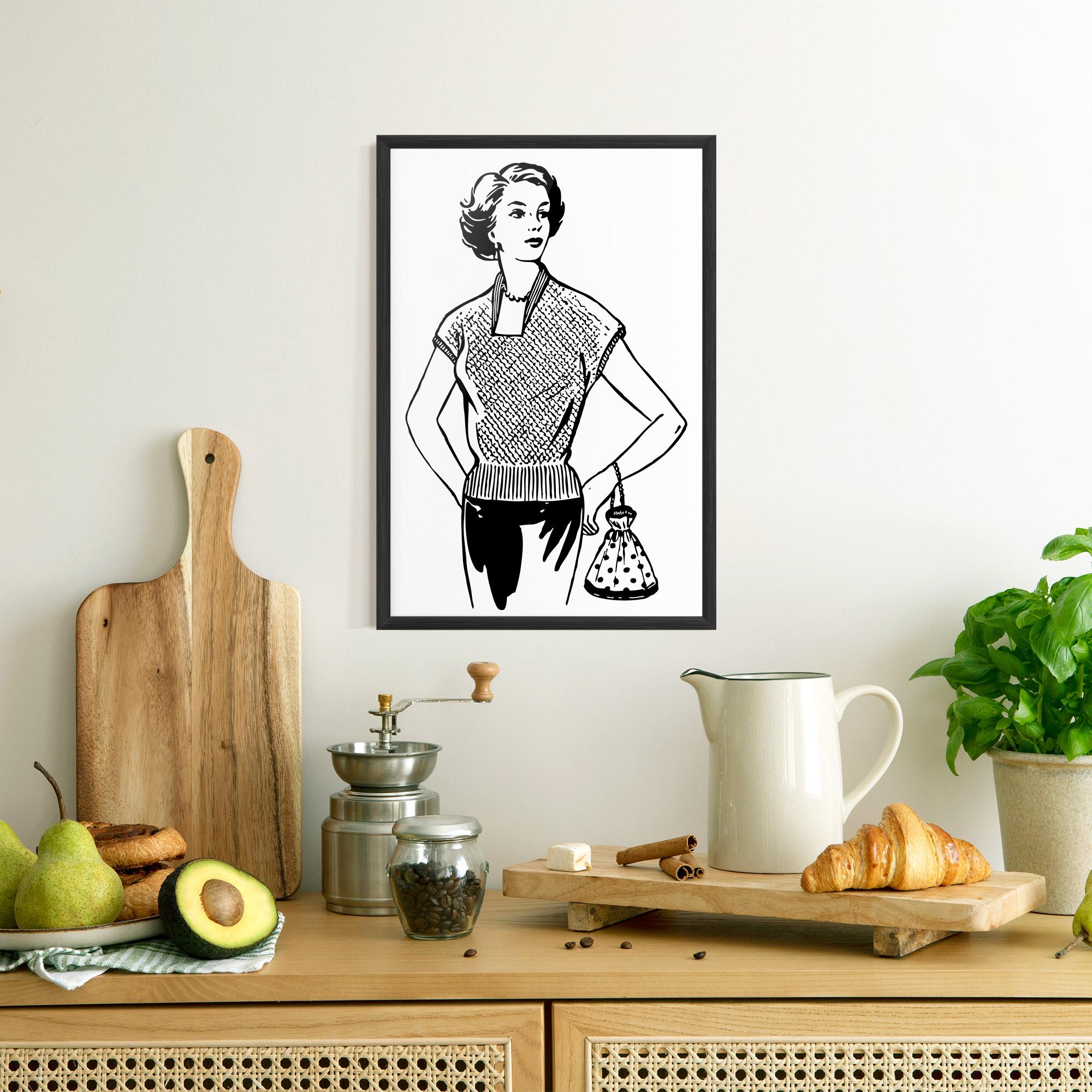 Poster Înrămat Vintage Girl Line mockup 8