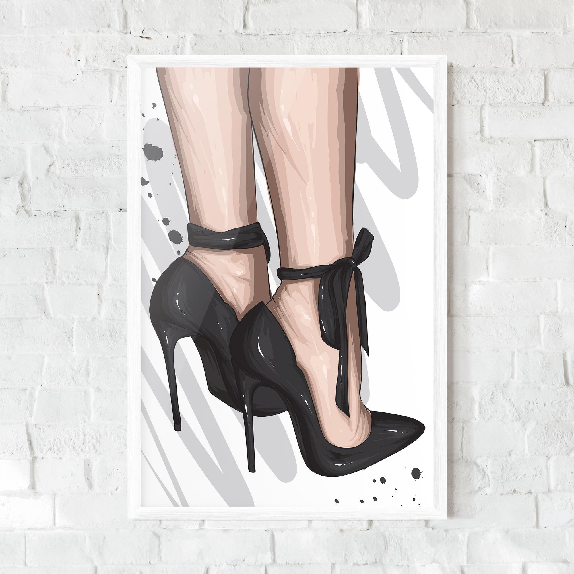 Poster Înrămat Black Woman Shoes mockup 0