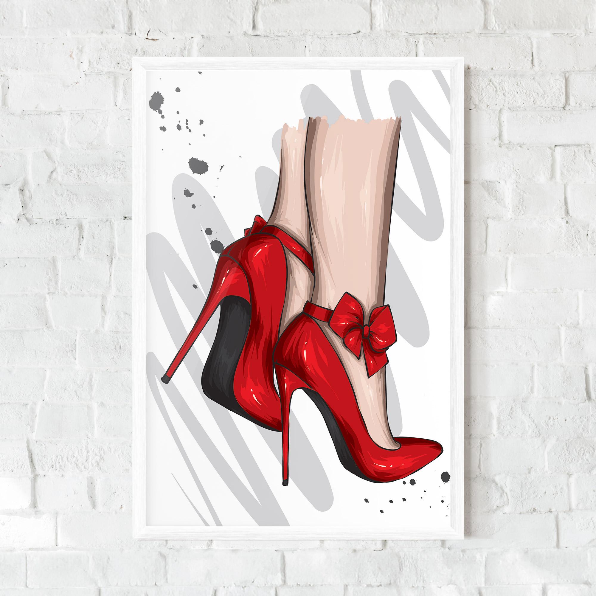 Poster Înrămat Red Bow Heels mockup 0